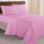 Essential Solid 3 Line Embroidery - Soft as a Hotel Premium Quality, 4-Piece Sheet Set, Bright Shades