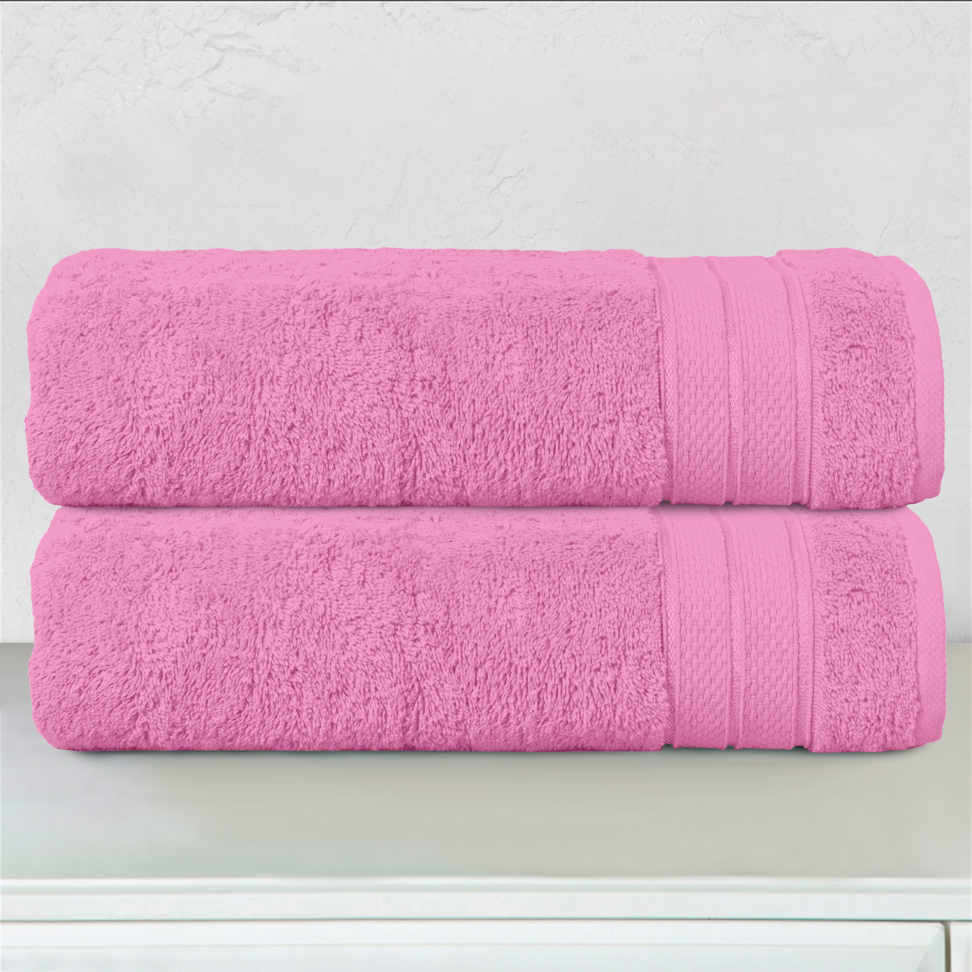 2-Pack Turkish Cotton Three Line Popcorn Bath Towel Set, 27 x 54 inch