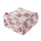 50" x 70"  Ultra Soft Checkered Knitted Throw Blanket