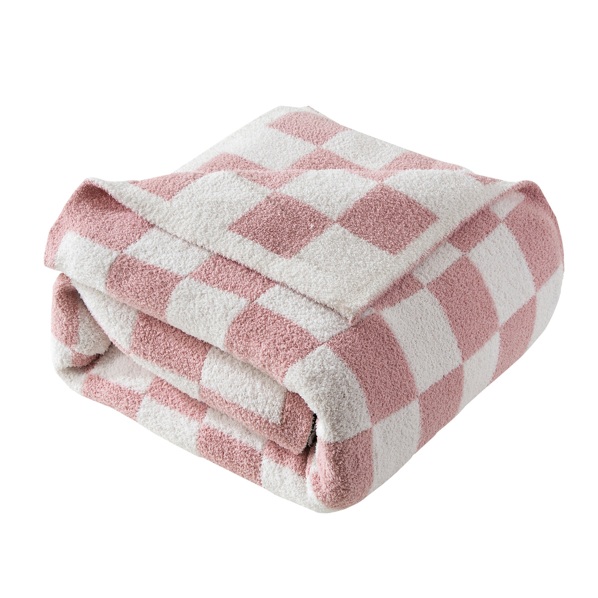 50" x 70"  Ultra Soft Checkered Knitted Throw Blanket