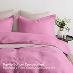 Essential 3-Piece Solid Duvet Cover Set