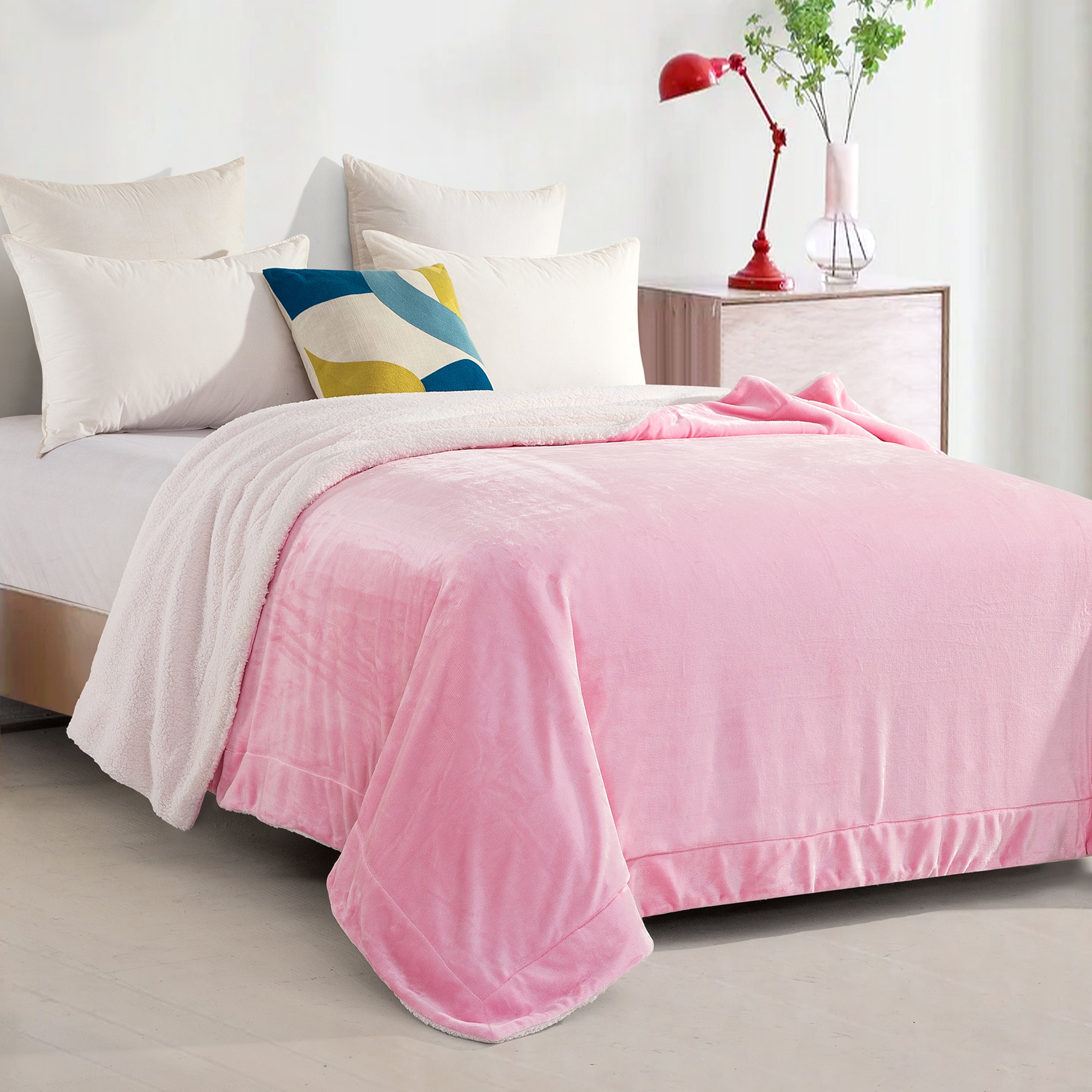 Reversible Sherpa Throw Blanket - Sherpa Back Throw Blanket
