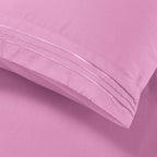 Essential Solid 3 Line Embroidery - Soft as a Hotel Premium Quality, 4-Piece Sheet Set, Bright Shades