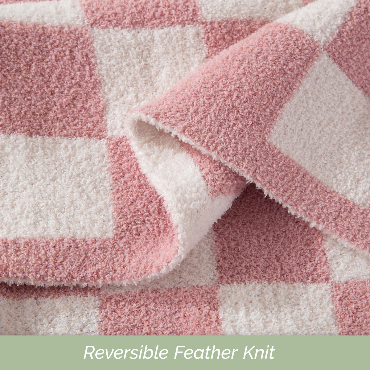 50" x 70"  Ultra Soft Checkered Knitted Throw Blanket