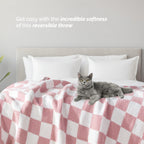 50" x 70"  Ultra Soft Checkered Knitted Throw Blanket