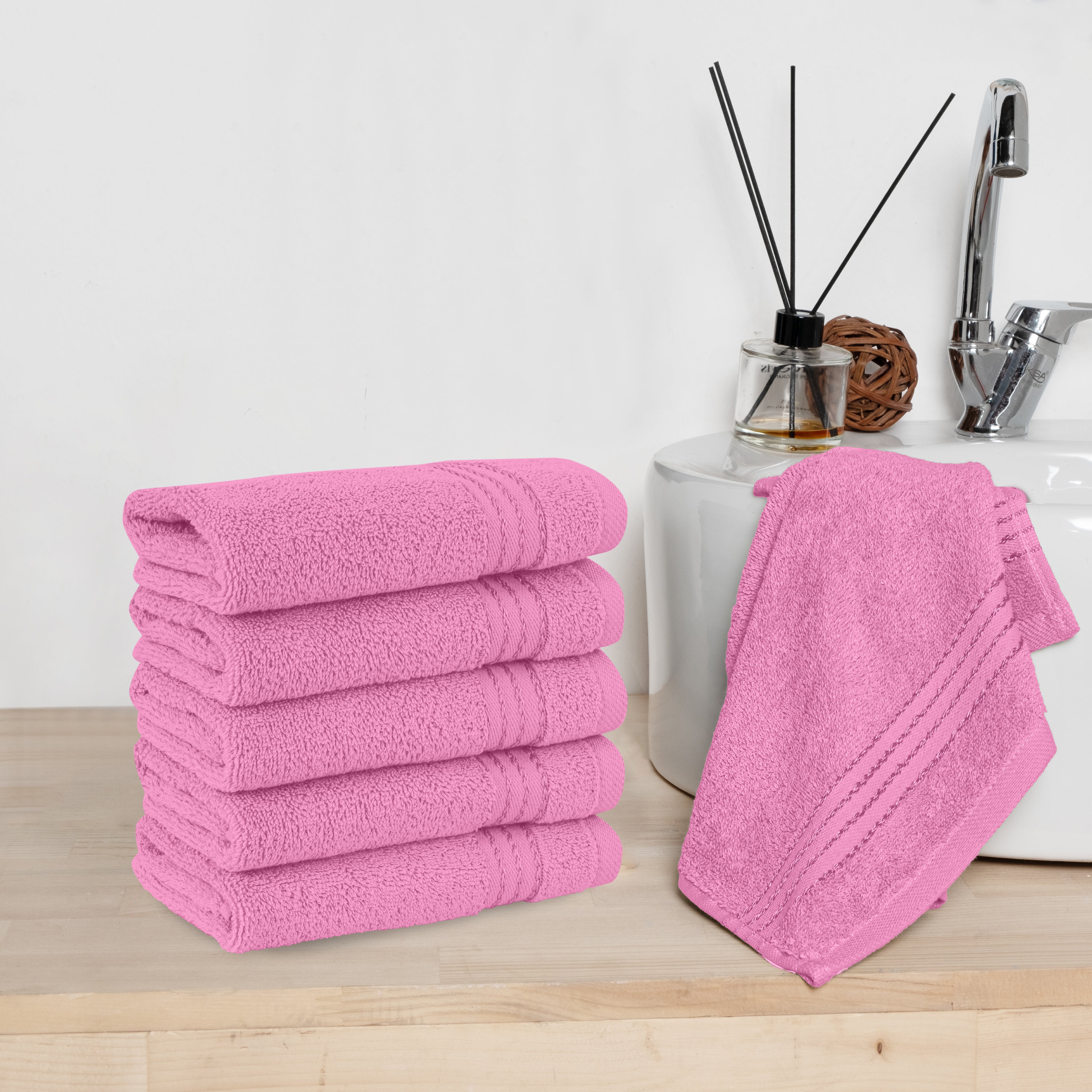 6-Pack Premium Turkish Cotton Washcloths Set, 13 x 13 inch