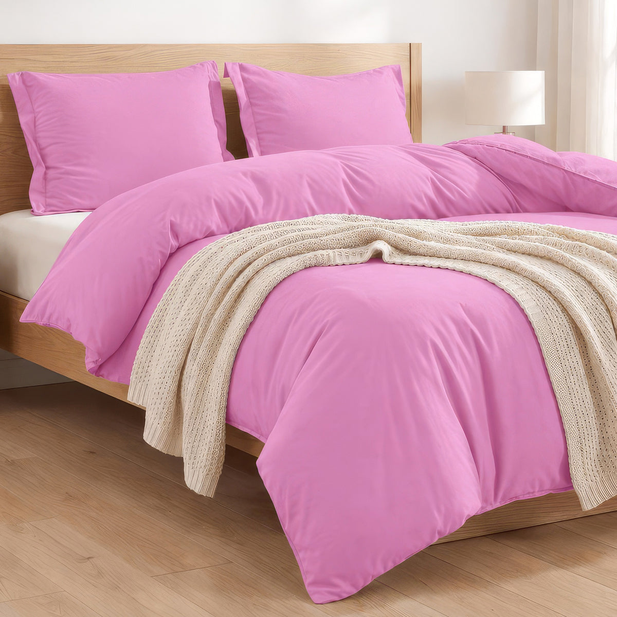 Essential 3-Piece Solid Duvet Cover Set