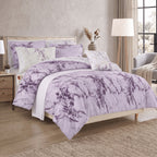 Reversible 10-Piece Marble Print Comforter Set, Includes 6-Piece Sheet Set with Double Sided Storage Pockets