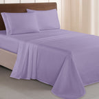 Essential Solid 3 Line Embroidery - Soft as a Hotel Premium Quality, 4-Piece Sheet Set, Bright Shades