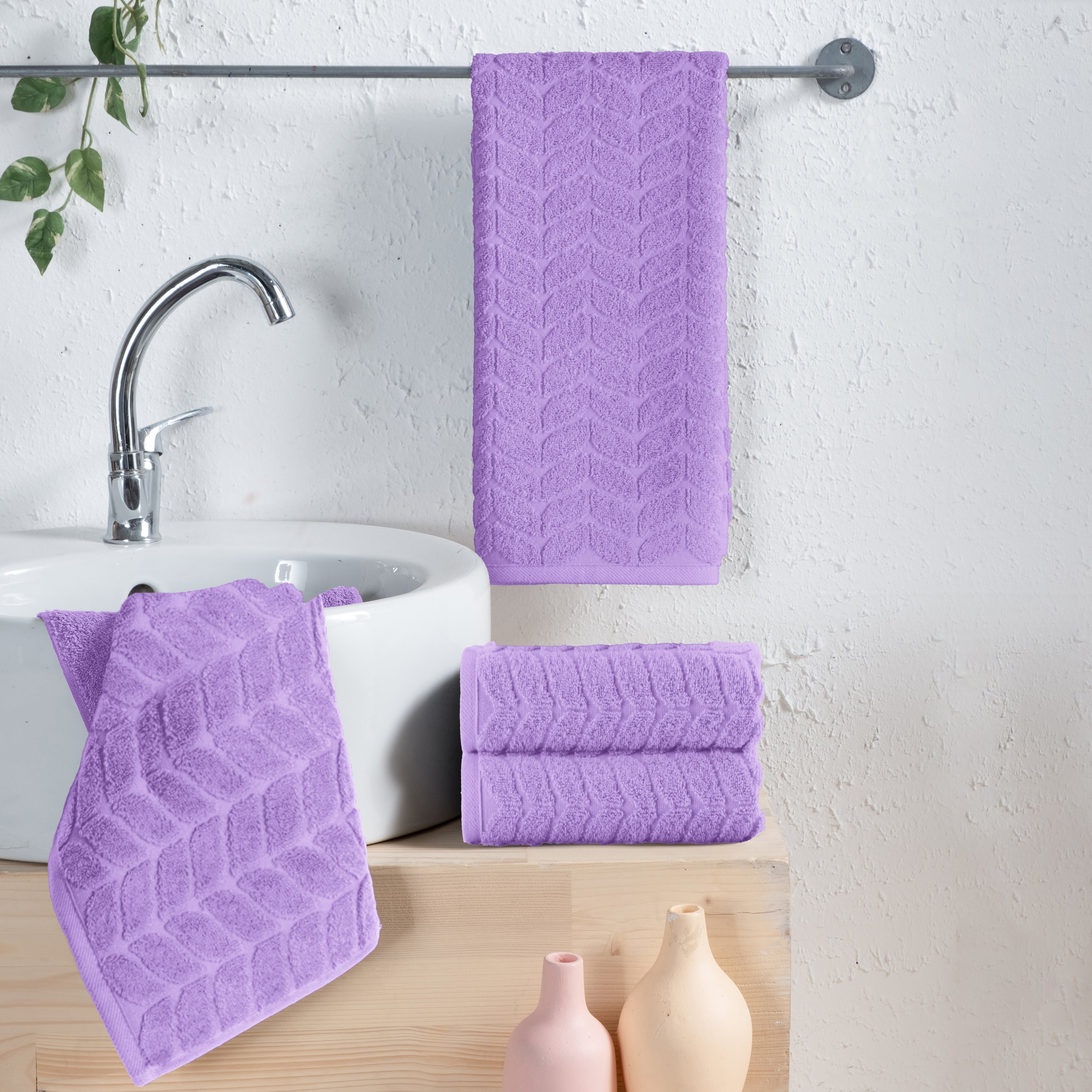 4-Pack Premium Turkish Cotton Braided Hand Towel Set, 16 x 28 inch