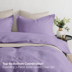 Essential 3-Piece Solid Duvet Cover Set
