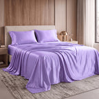 Fine 4-Piece Silky Satin Sheet Set, Bright Shades