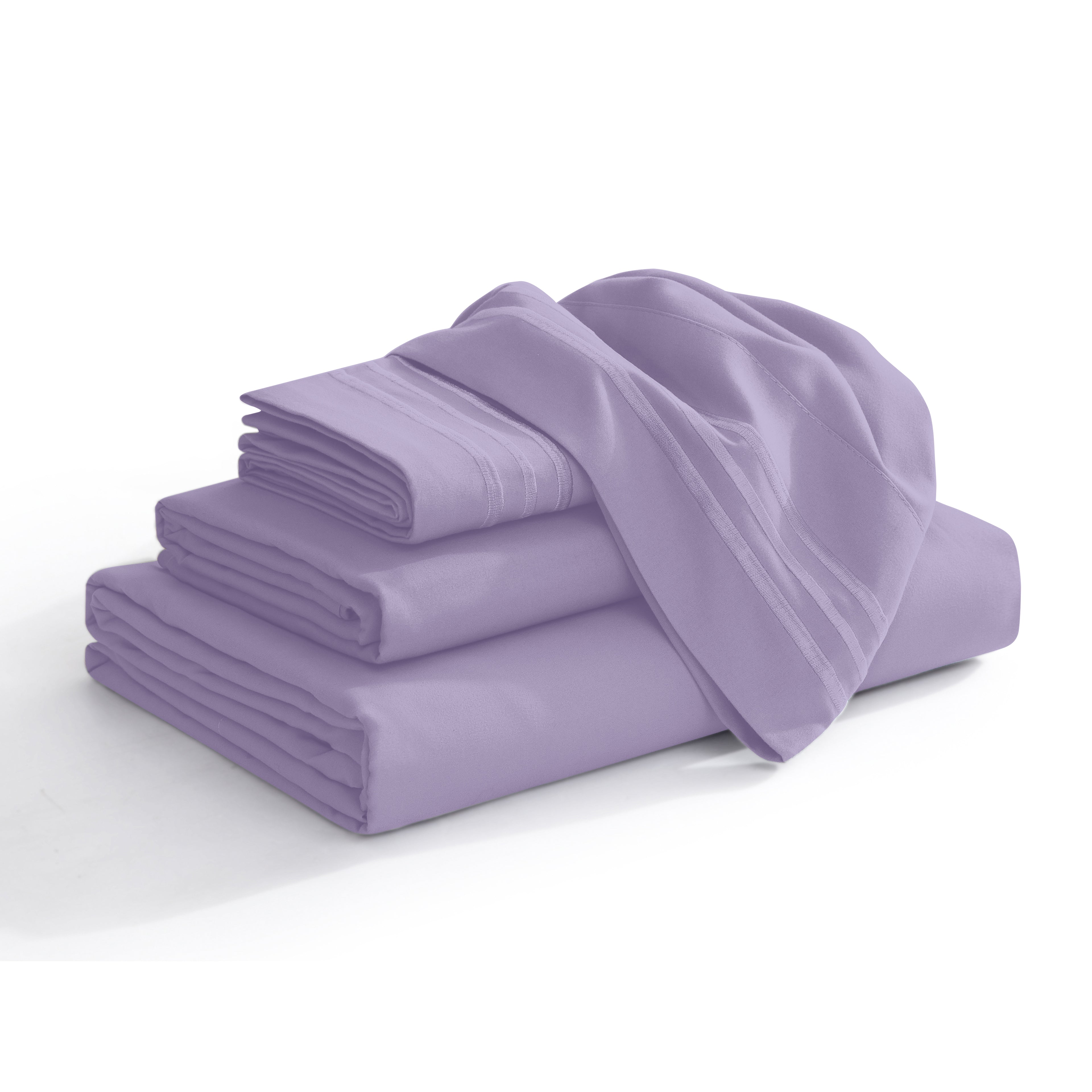 Extra deep 18-24 Inch Pocket 3 Line Embroidery, 4-Piece Sheet Set, Bright Shades
