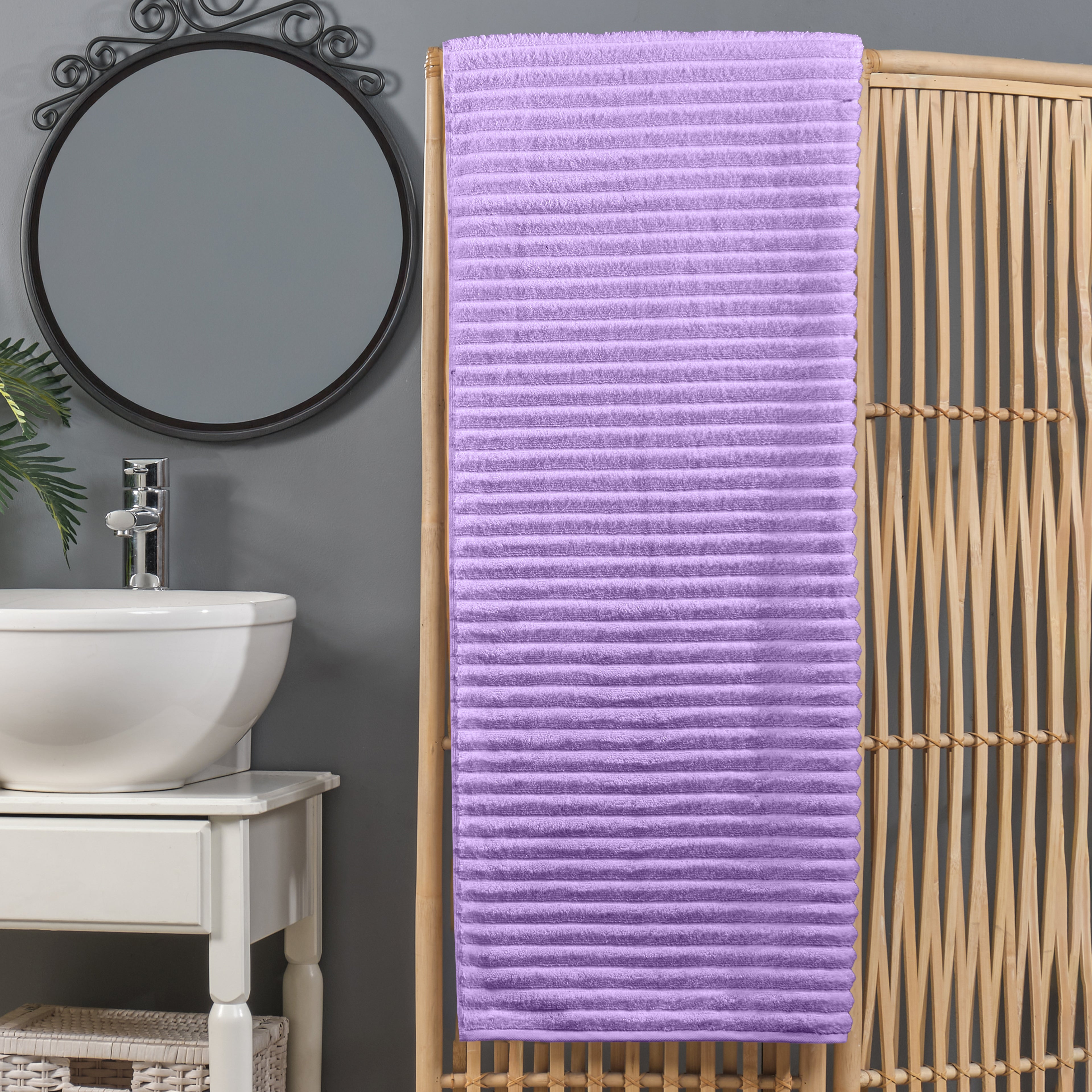 1-Piece Premium Turkish Cotton Corduroy Stripe Oversized Bath Sheet Towel 40 x 80 Inch