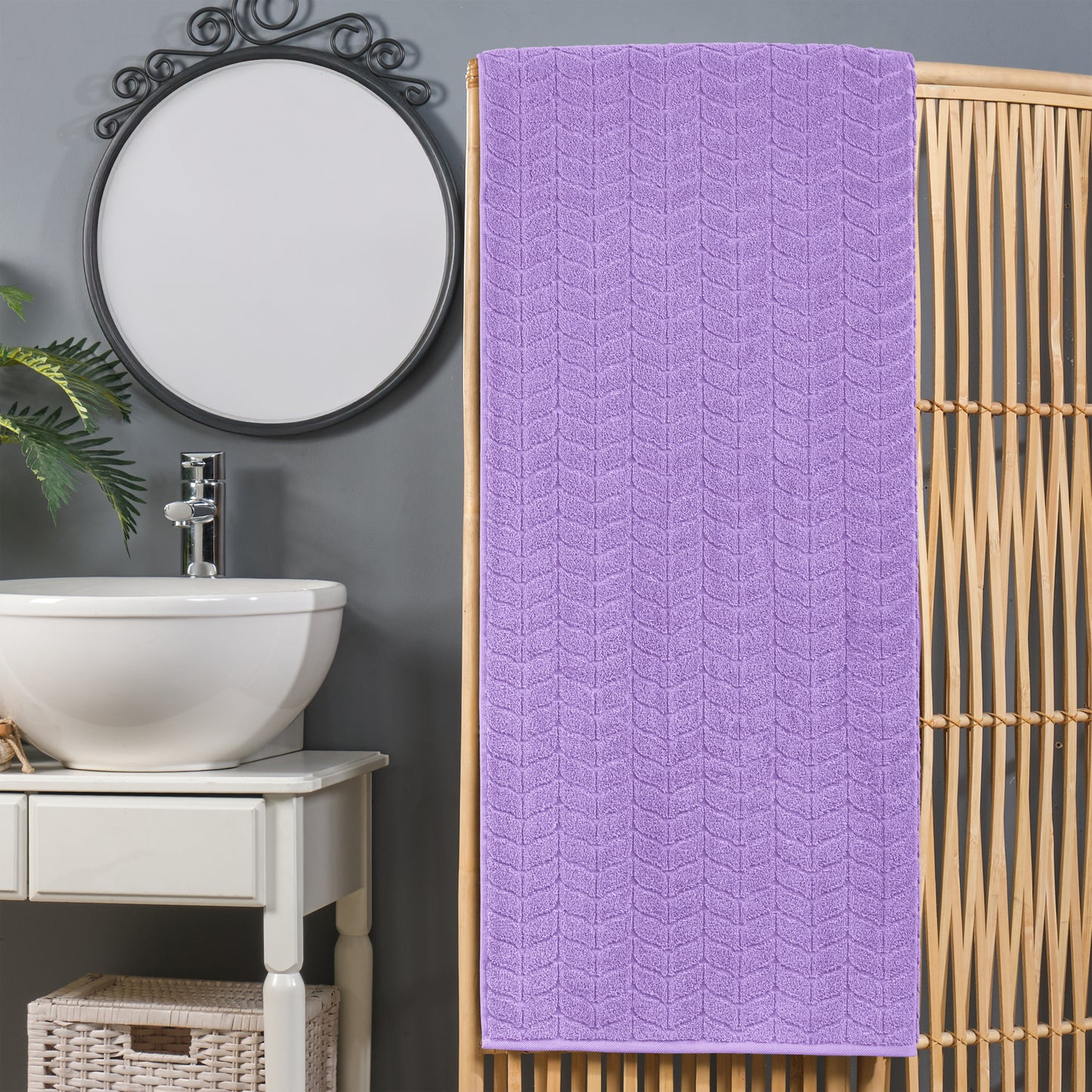 Elegant Comfort 1-Piece Premium Turkish Cotton Braided Oversized Bath Sheet Towel 40 x 80 Inch