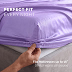 Fine 4-Piece Silky Satin Sheet Set, Bright Shades