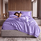Fine 4-Piece Silky Satin Sheet Set, Bright Shades
