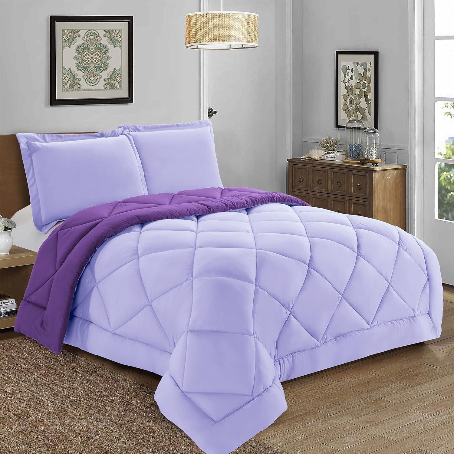 3-Piece Reversible Diamond Stitched Comforter & Shams