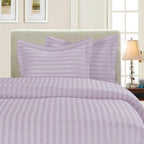 3-Piece Stripe Duvet Cover Set - Dobby Stripe Printed Pattern