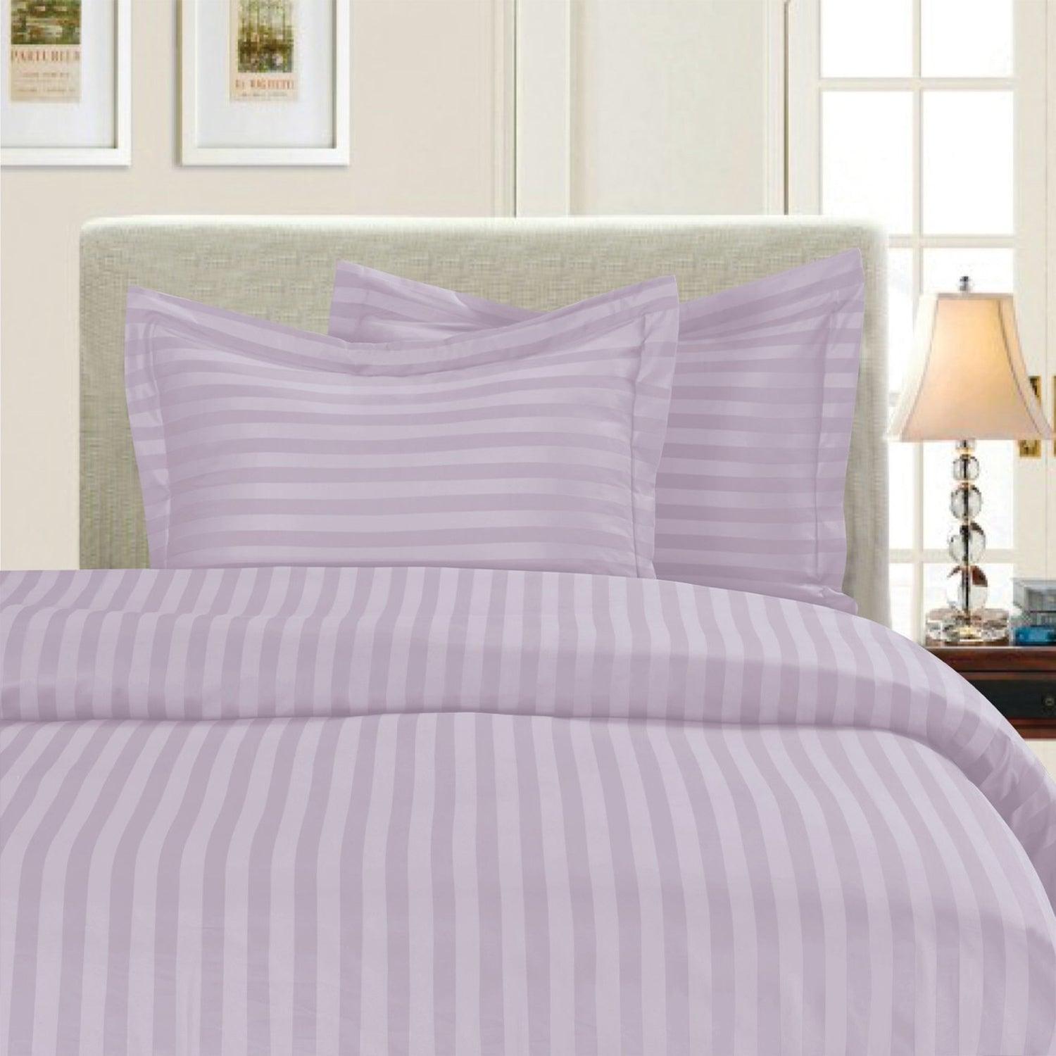 3-Piece Stripe Duvet Cover Set - Dobby Stripe Printed Pattern