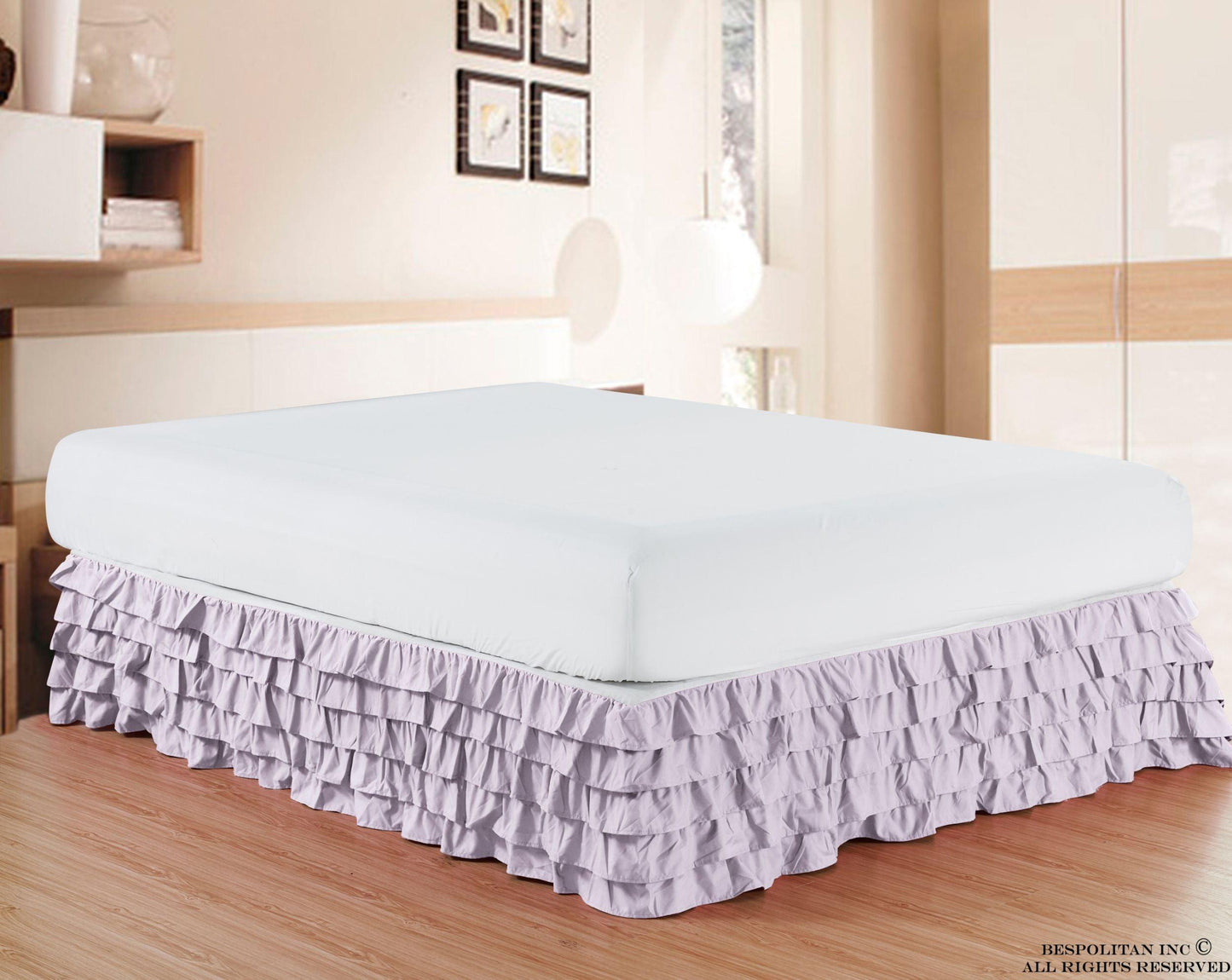 Elegant Comfort Multi-Ruffle Bed Skirt - 15 inch Drop - Classy Bed skirt