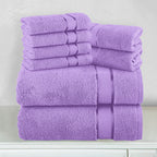 8-Piece Turkish Cotton Towel Set, 4 Washcloths, 2 Hand Towels and 2 Bath Towels