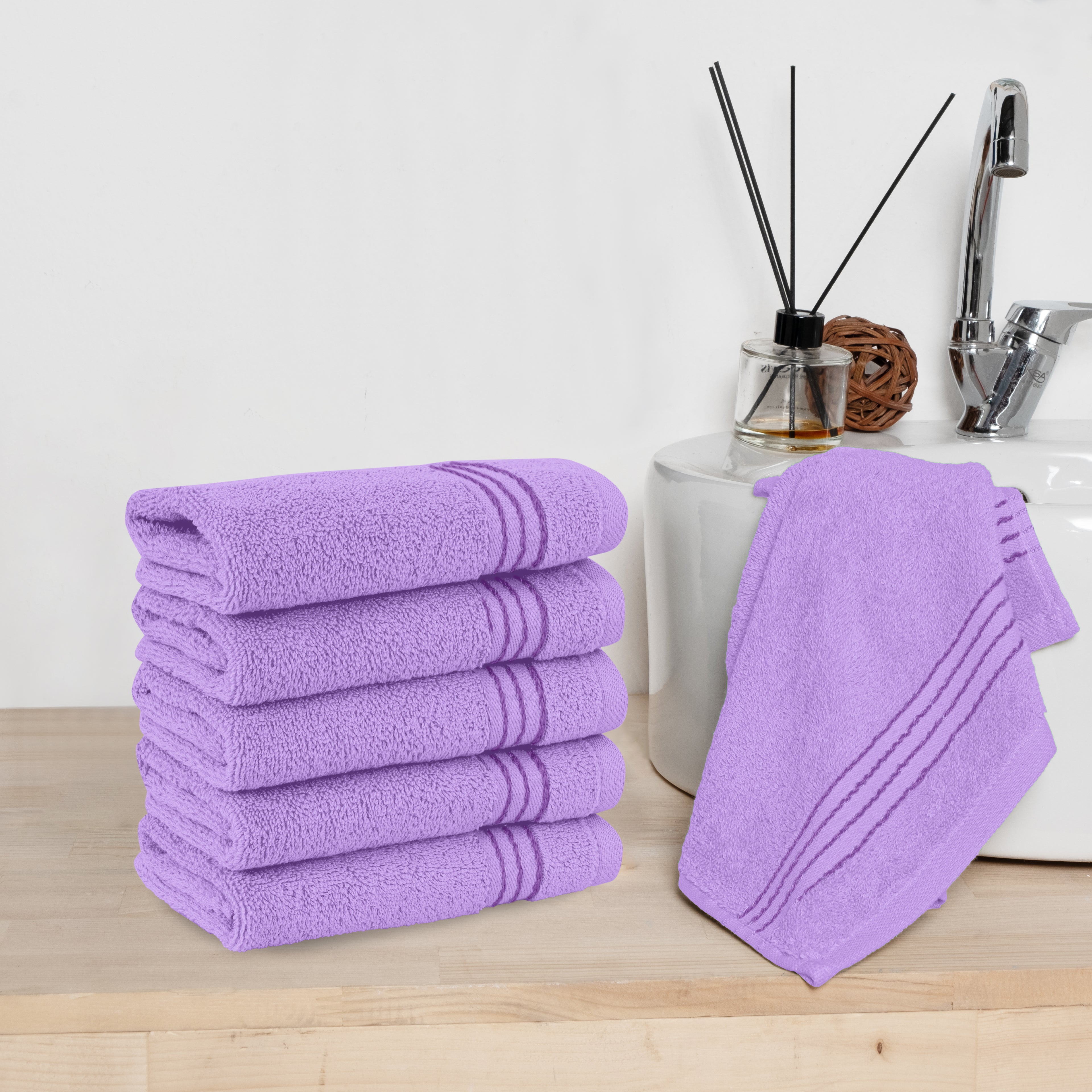 6-Pack Premium Turkish Cotton Washcloths Set, 13 x 13 inch
