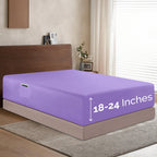 Extra Deep Pocket 18"-24" Single Fitted Sheet for High Mattress, Bright Shades