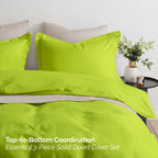 Essential 3-Piece Solid Duvet Cover Set