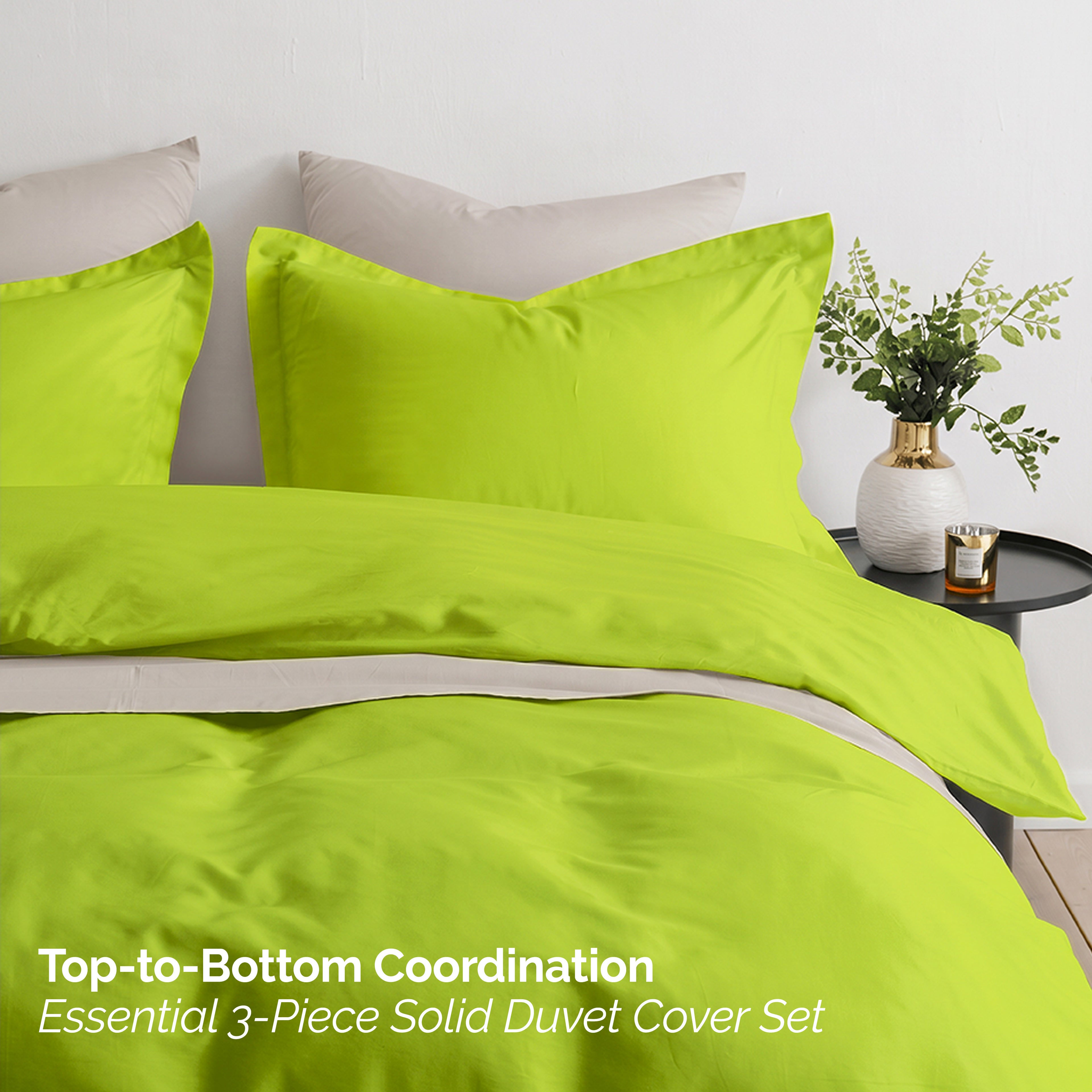 Essential 3-Piece Solid Duvet Cover Set