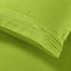 Essential Solid 3 Line Embroidery - Soft as a Hotel Premium Quality, 4-Piece Sheet Set, Bright Shades