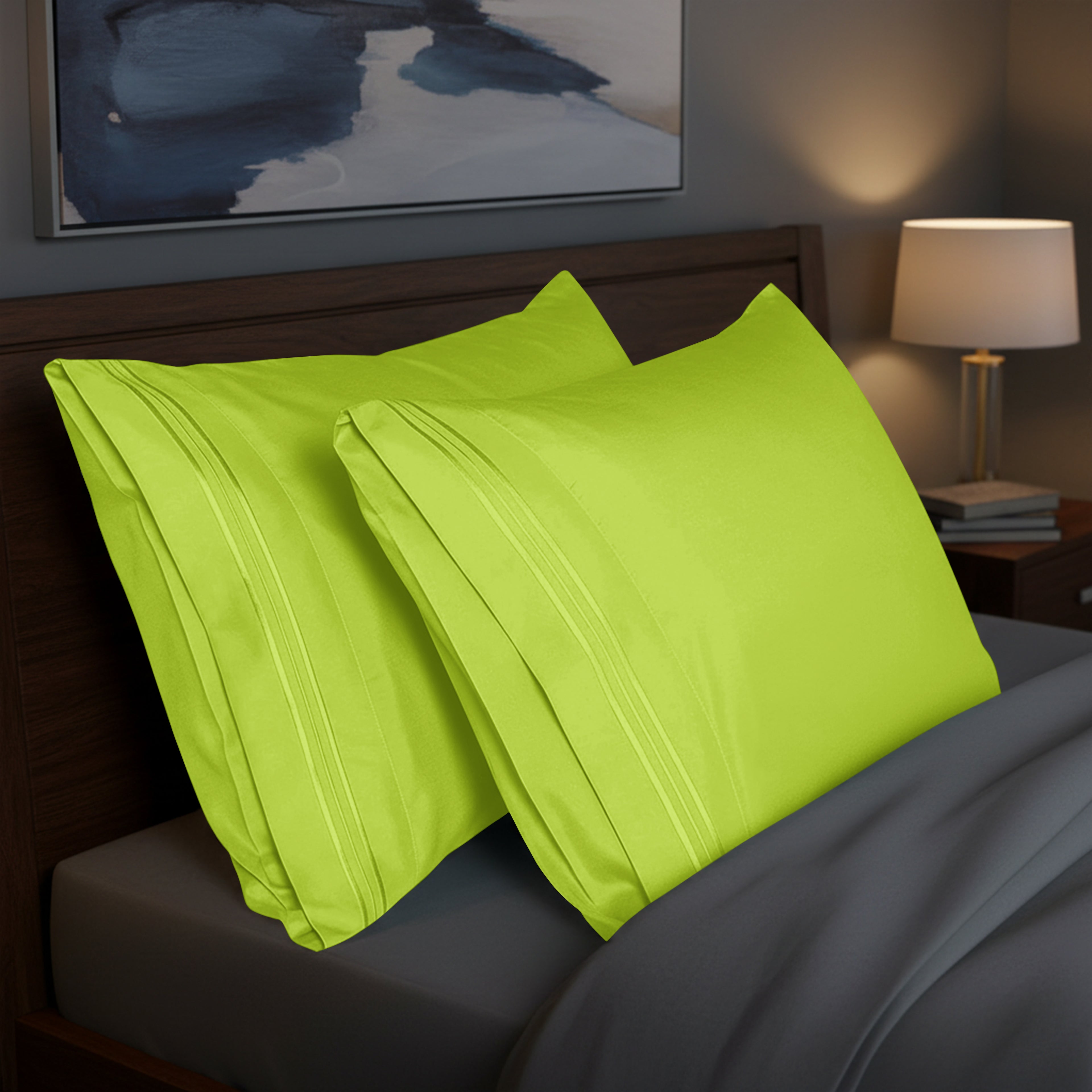 Set of 2 Pillowcases- 3 Line Embroidery