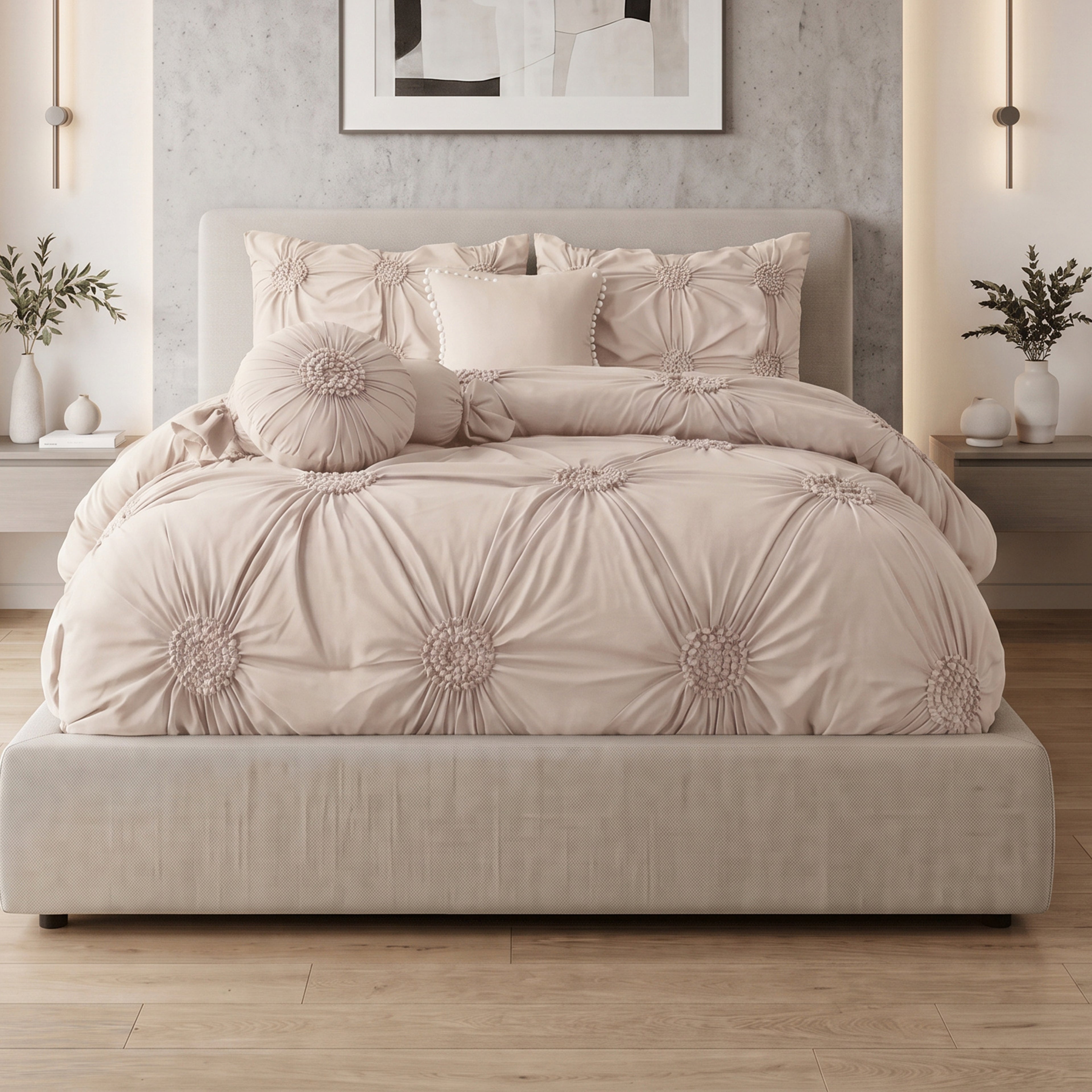 10-Piece Sunflower Comforter Set - Includes 4-Piece Sheet Set with Double Sided Storage Pockets