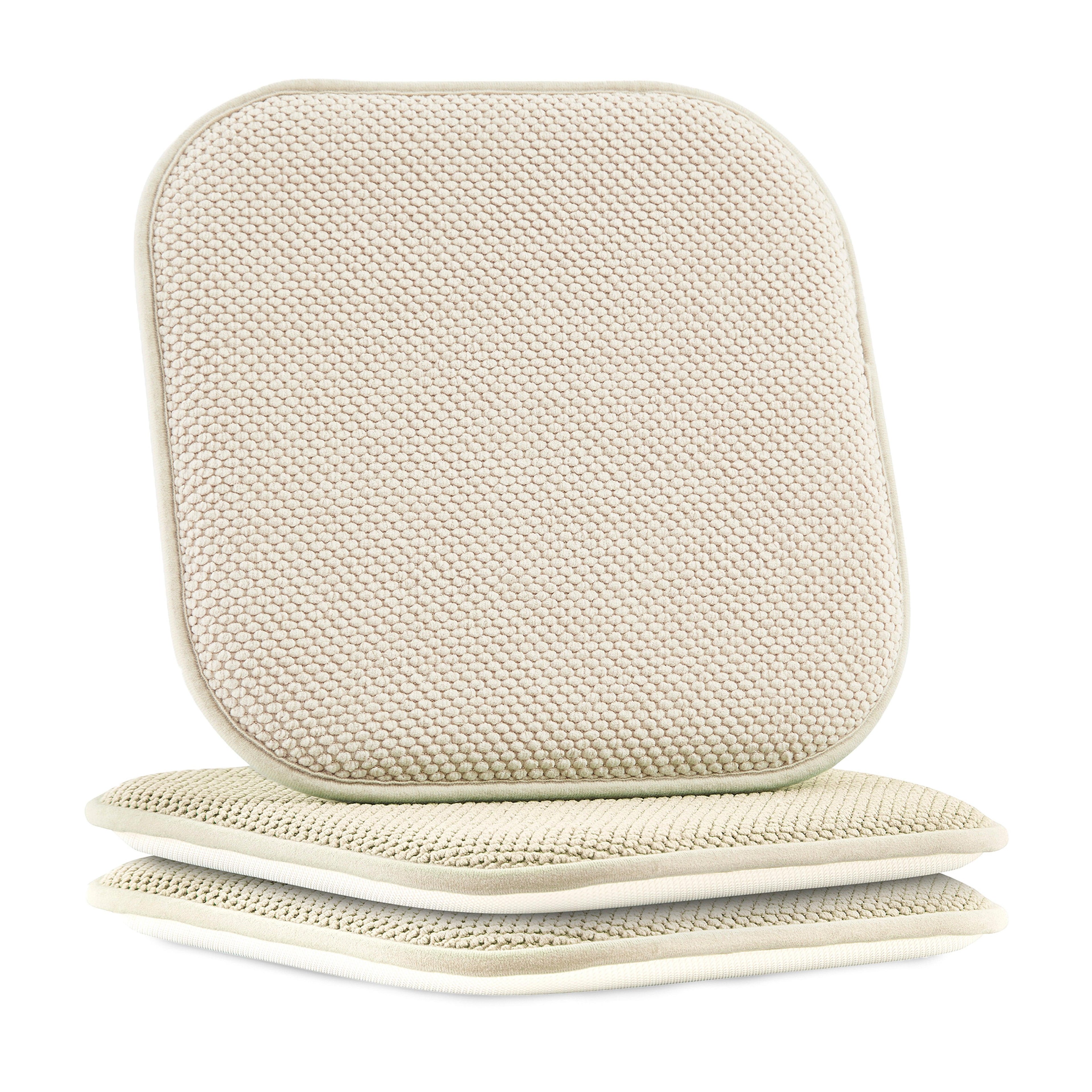 2-Pack Textured Chair Cushion Covers - Skid-Proof Rubber Backing
