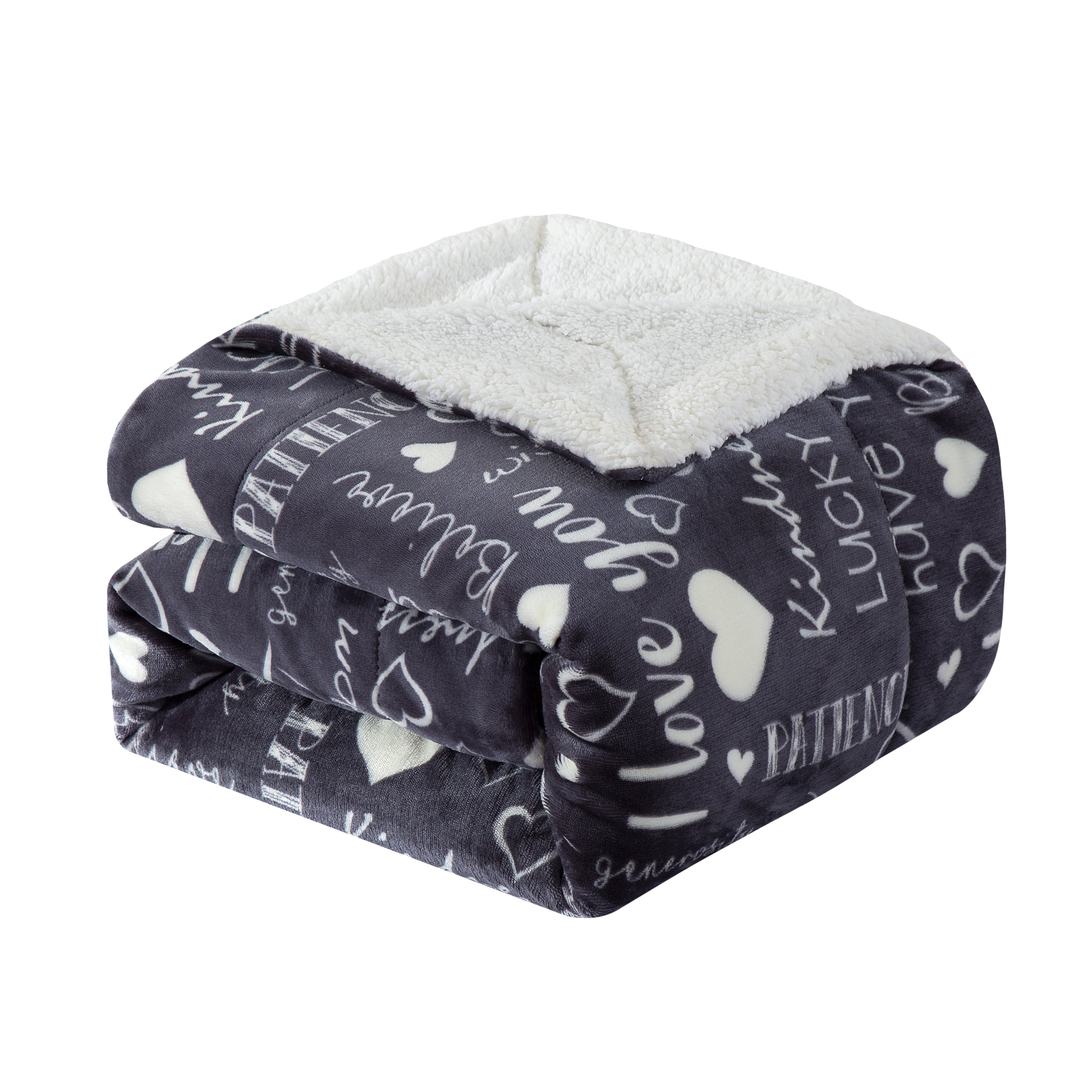 50" x 60" Valentine Inspired Sherpa Back Throw