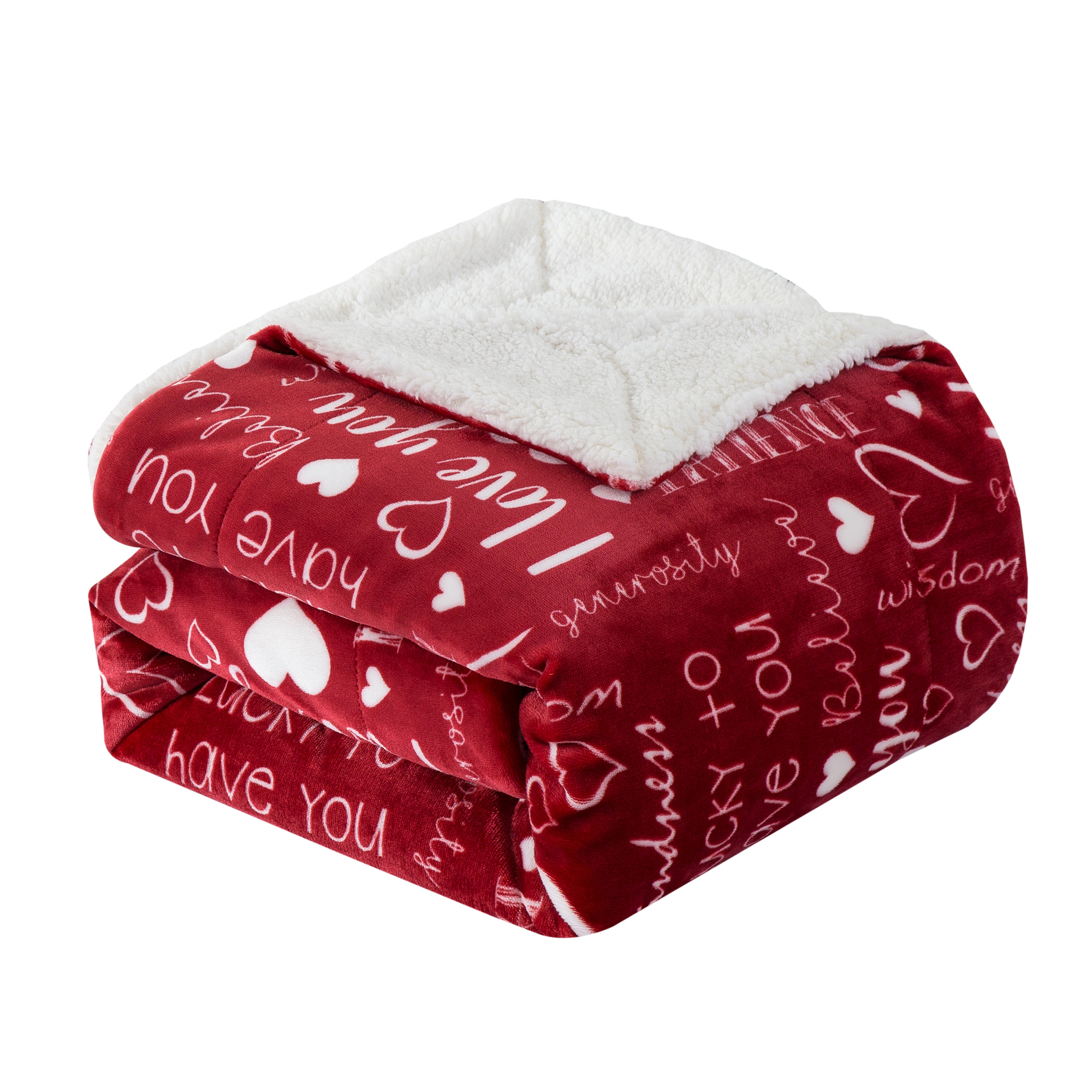 50" x 60" Valentine Inspired Sherpa Back Throw