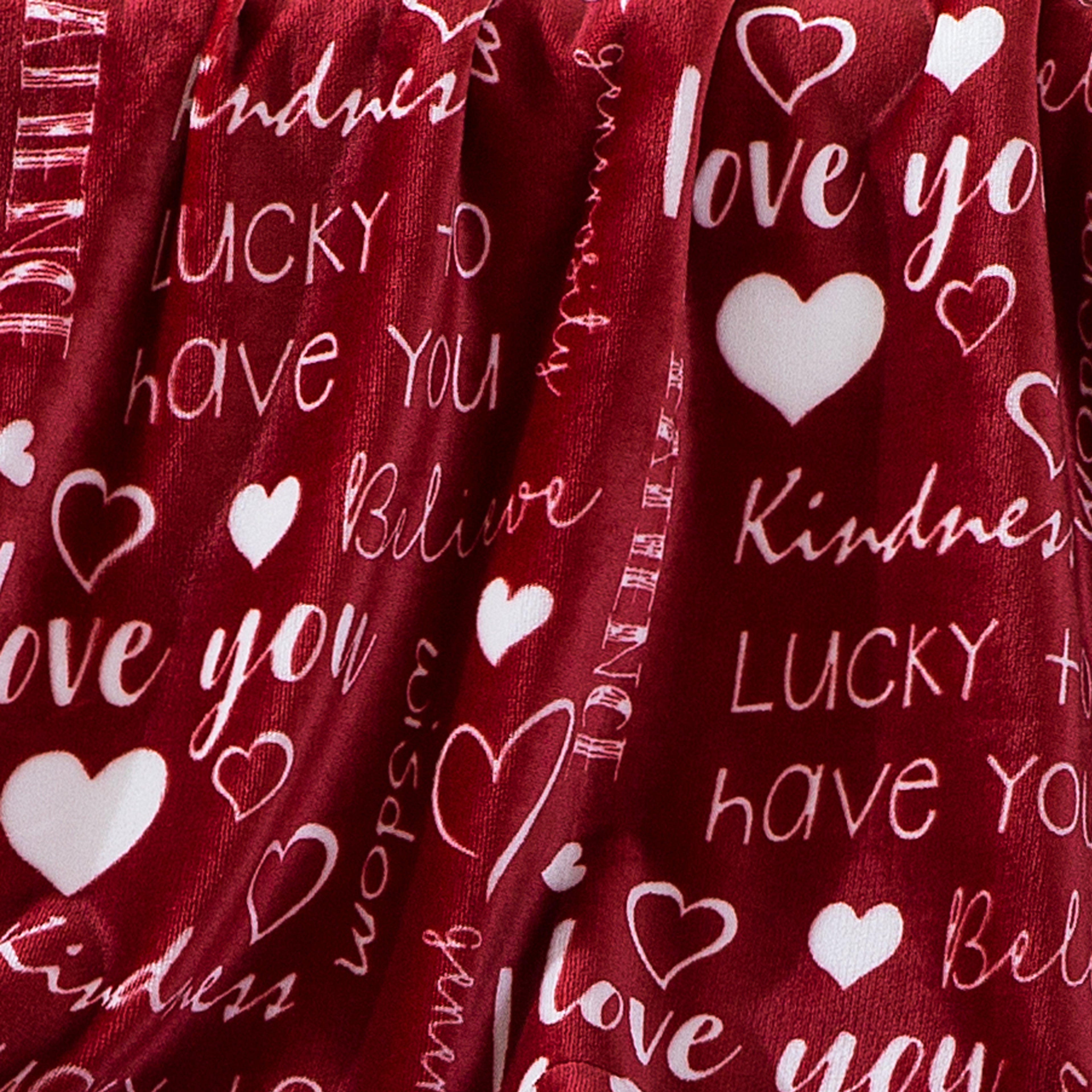 50" x 60" Valentine Inspired Sherpa Back Throw
