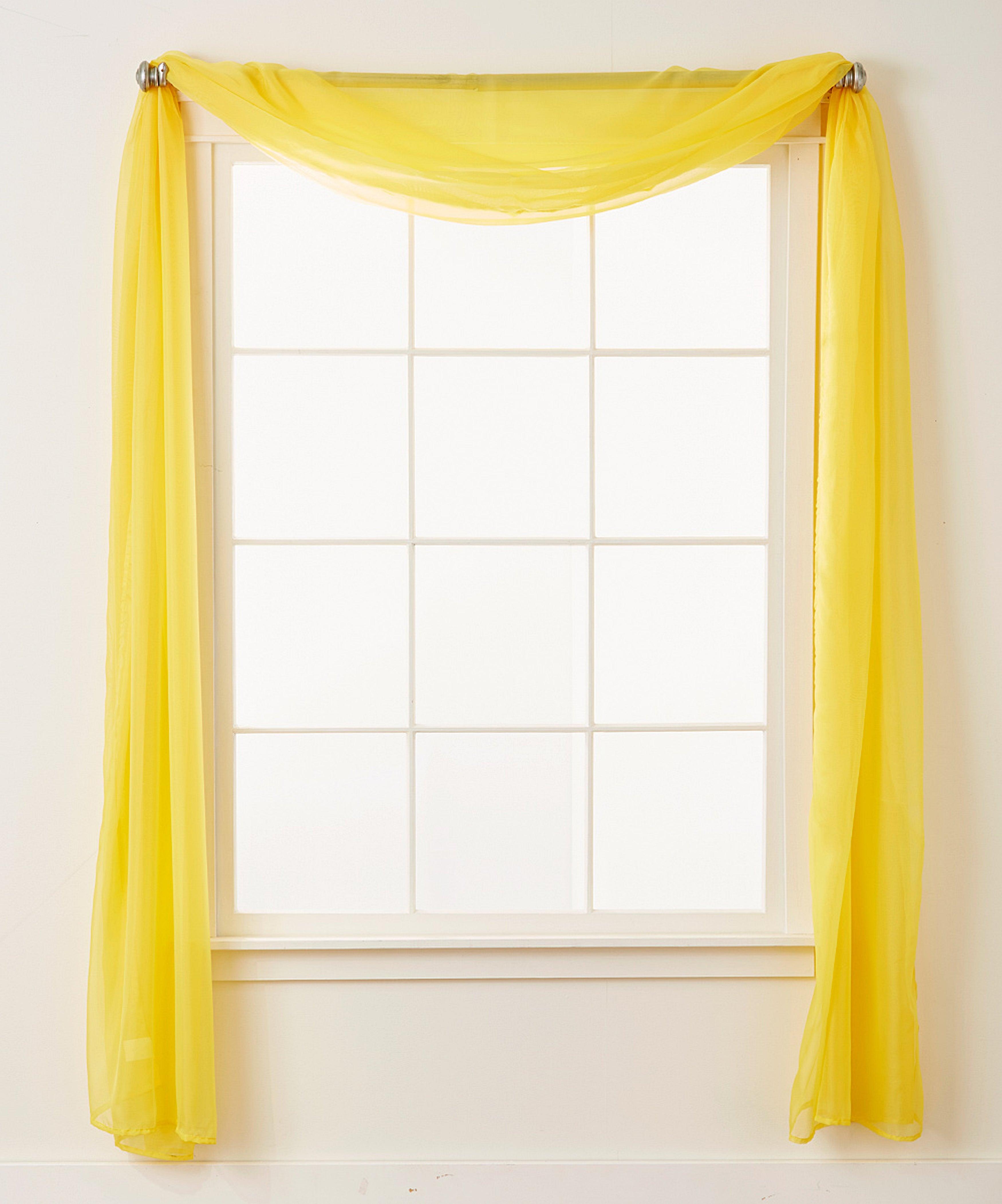1 Panel - Scarf Solid Sheer Curtain Panel - Rod Pocket - 60" Width X 216" Length