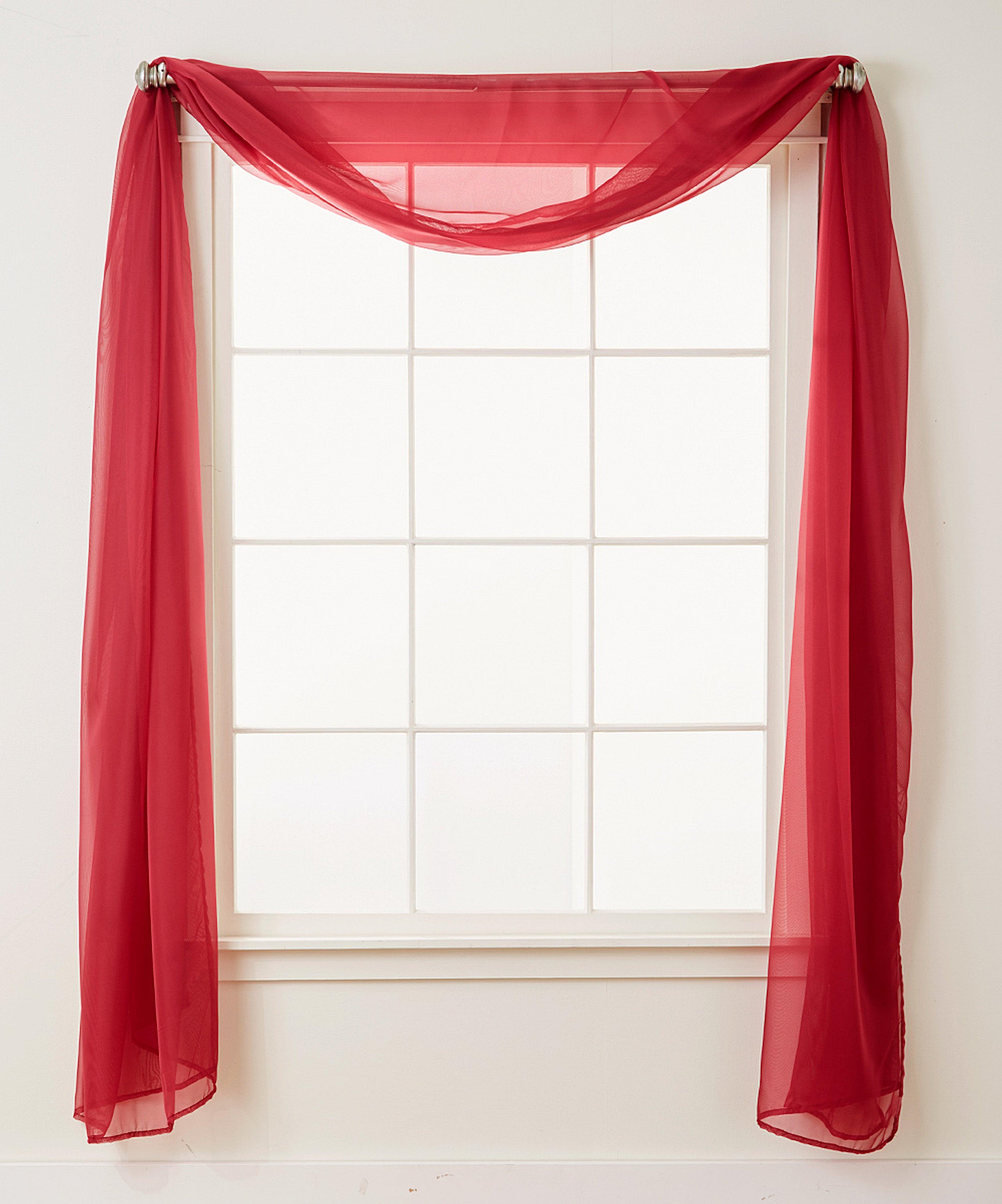 1 Panel - Scarf Solid Sheer Curtain Panel - Rod Pocket - 60" Width X 216" Length
