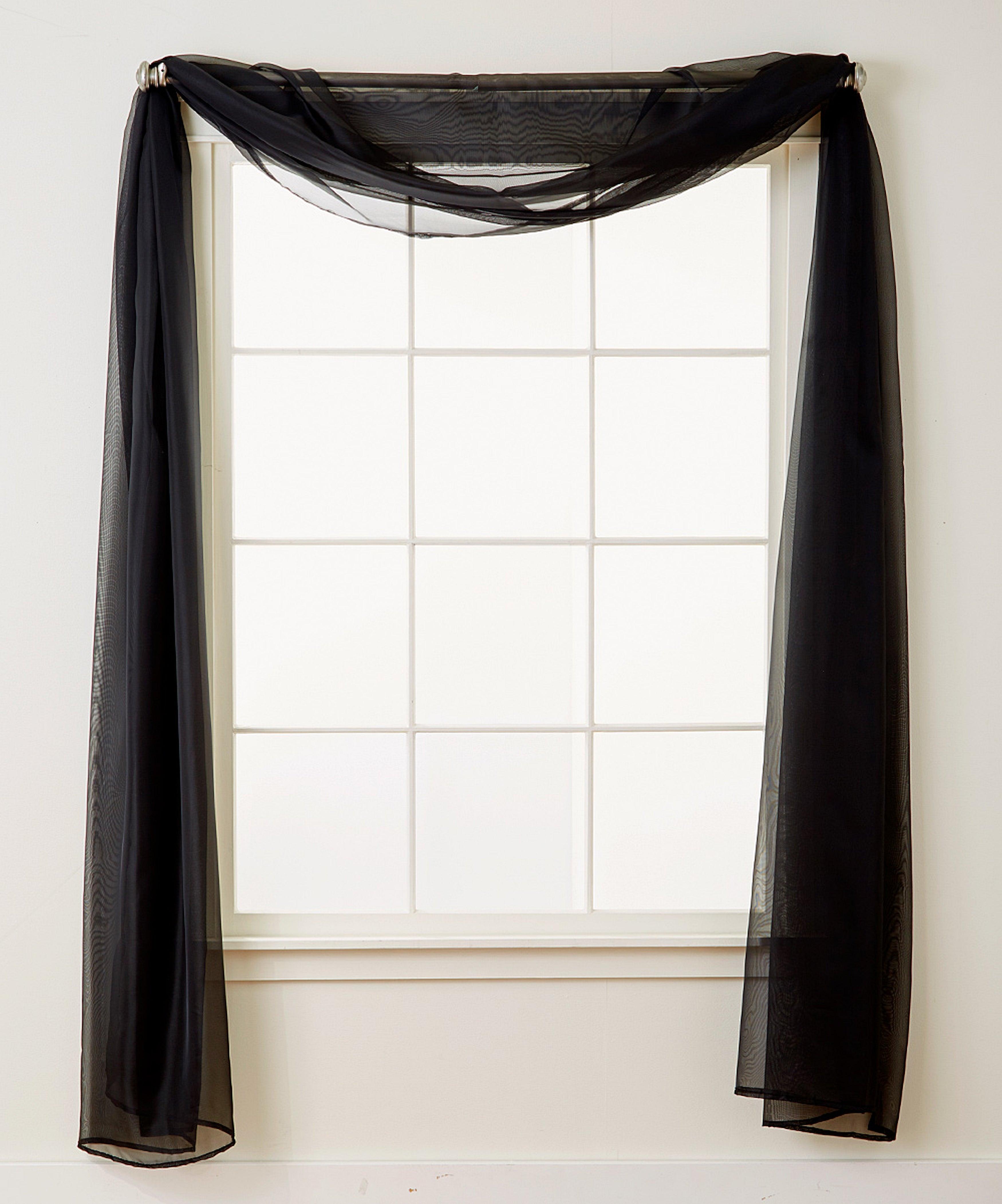 1 Panel - Scarf Solid Sheer Curtain Panel - Rod Pocket - 60" Width X 216" Length