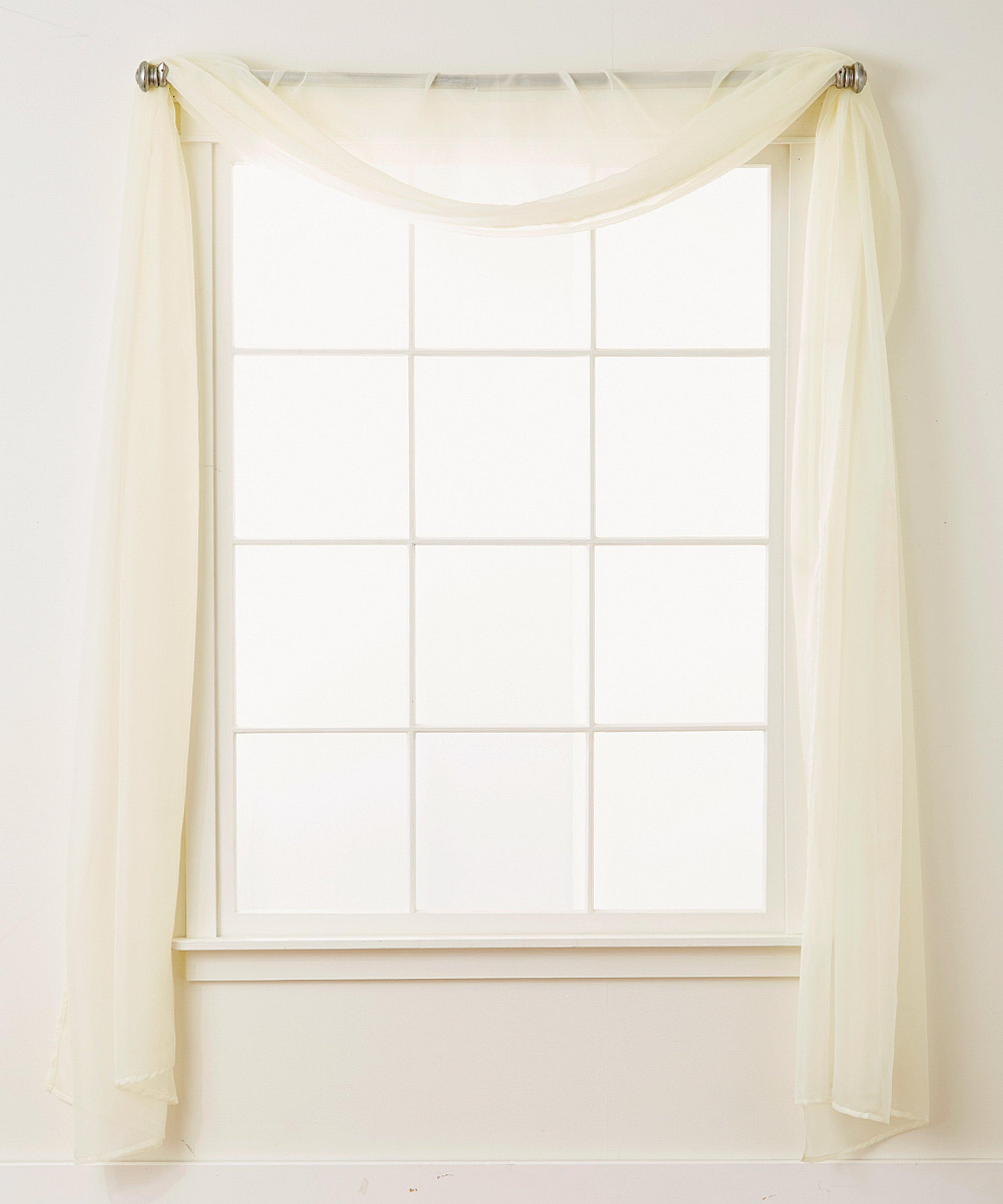1 Panel - Scarf Solid Sheer Curtain Panel - Rod Pocket - 60" Width X 216" Length
