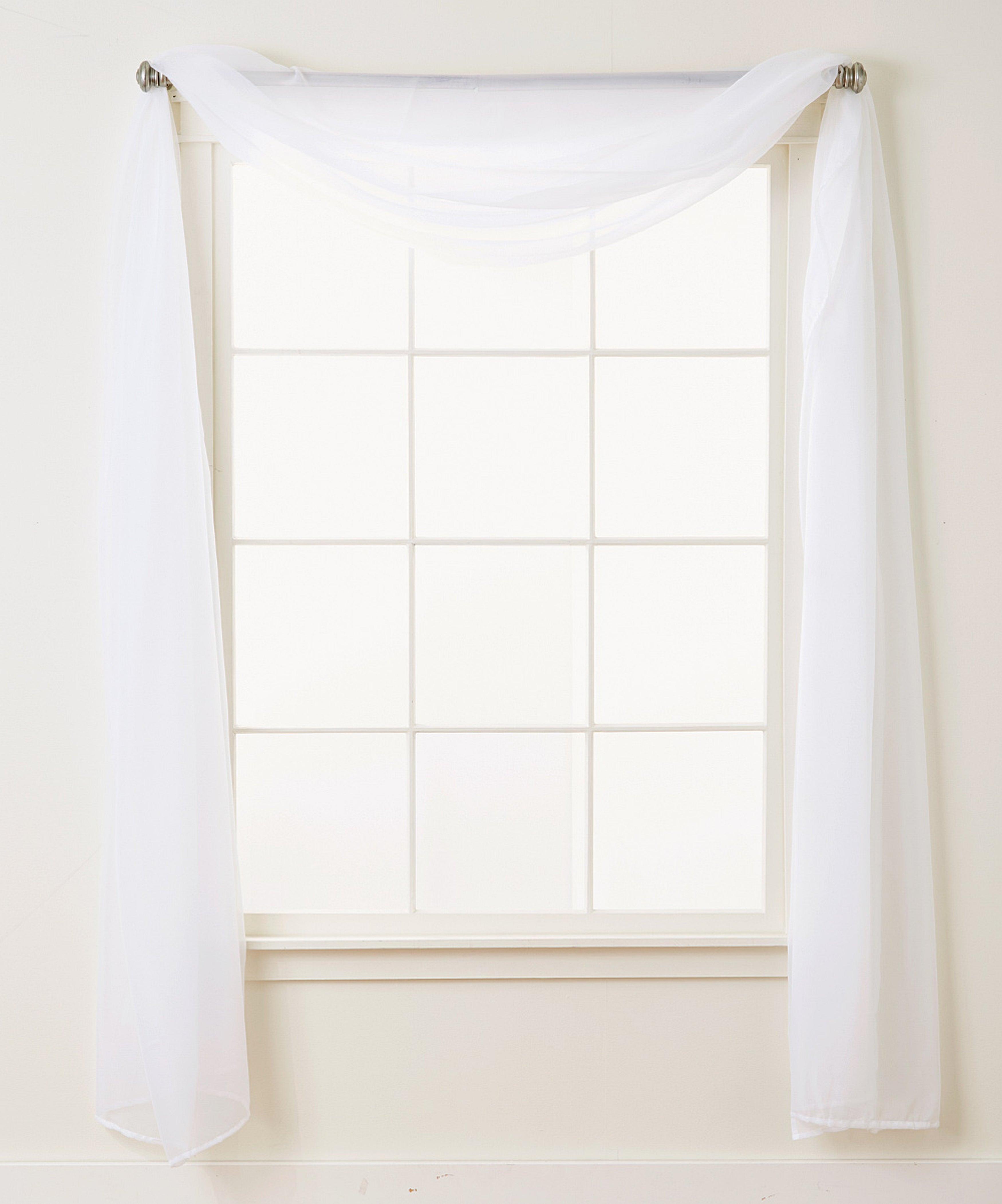 1 Panel - Scarf Solid Sheer Curtain Panel - Rod Pocket - 60" Width X 216" Length