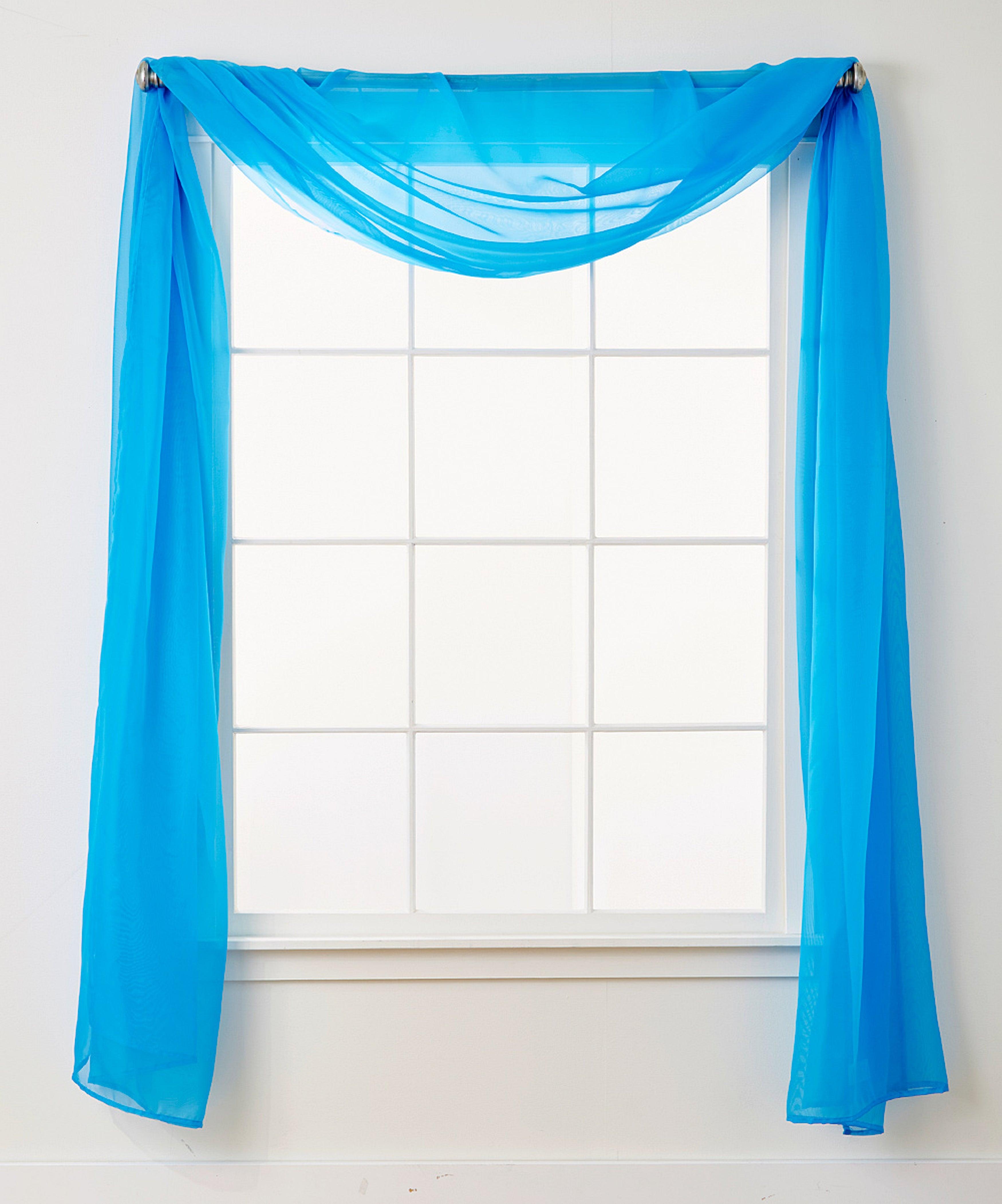 1 Panel - Scarf Solid Sheer Curtain Panel - Rod Pocket - 60" Width X 216" Length