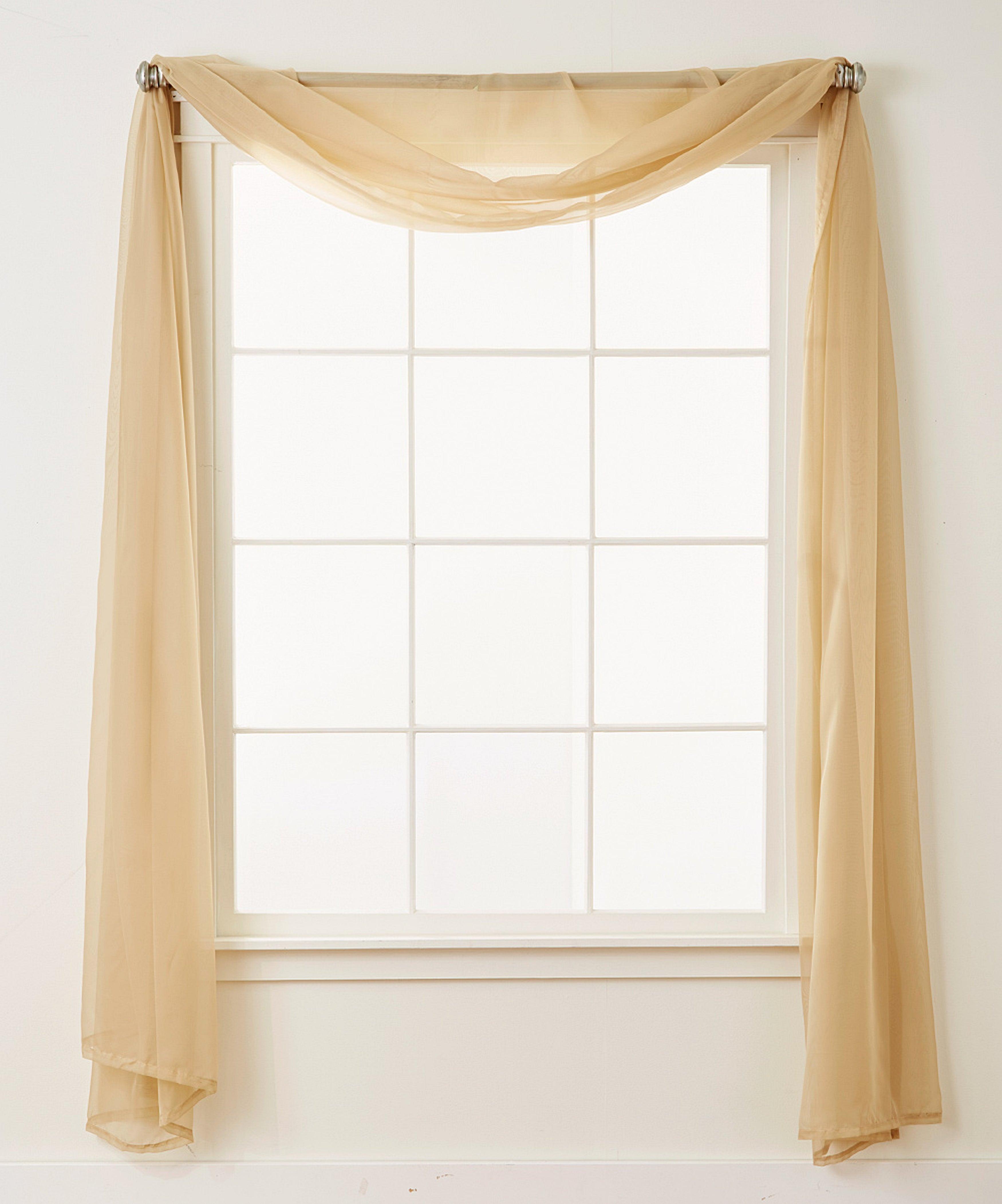 1 Panel - Scarf Solid Sheer Curtain Panel - Rod Pocket - 60" Width X 216" Length