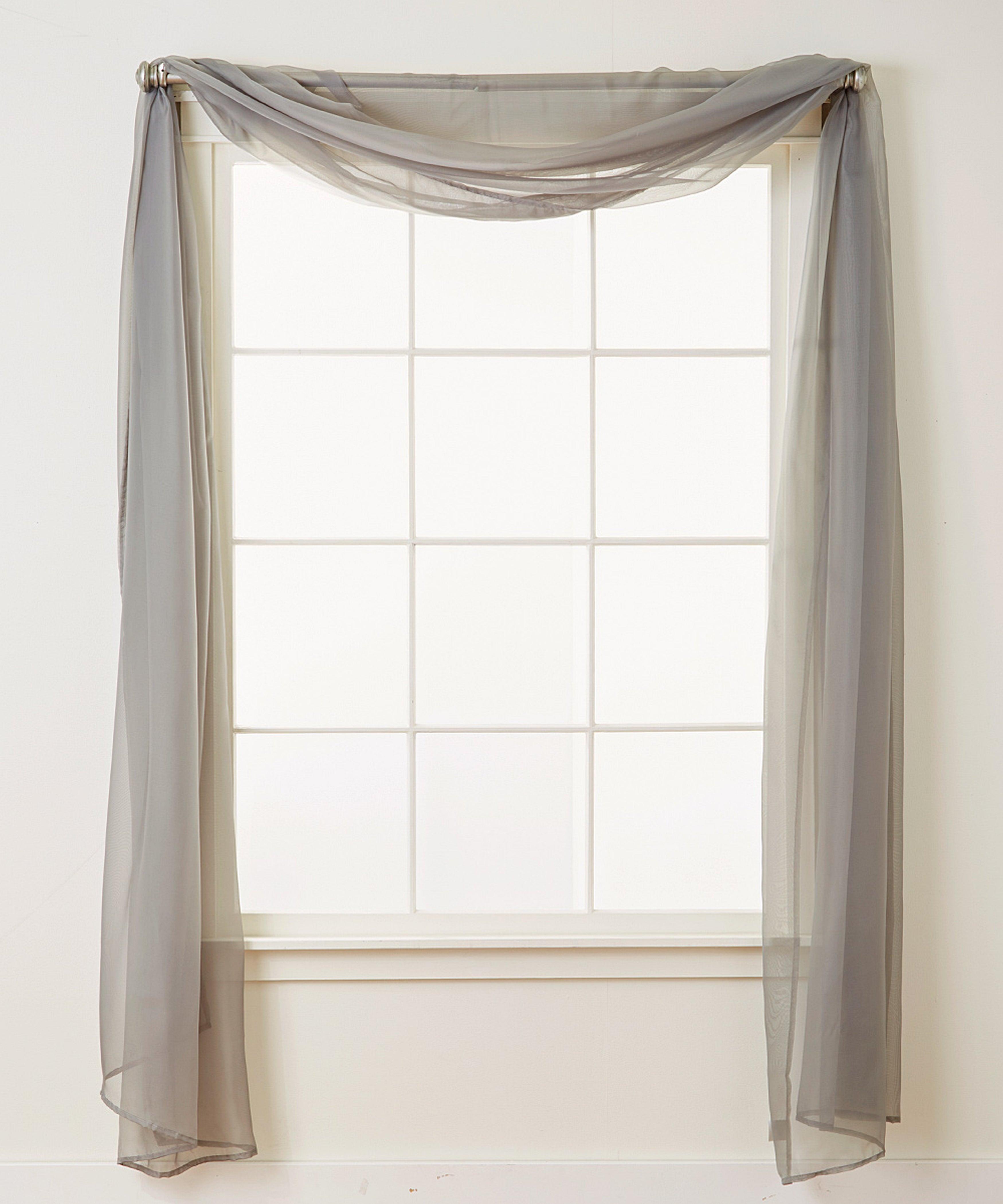 1 Panel - Scarf Solid Sheer Curtain Panel - Rod Pocket - 60" Width X 216" Length