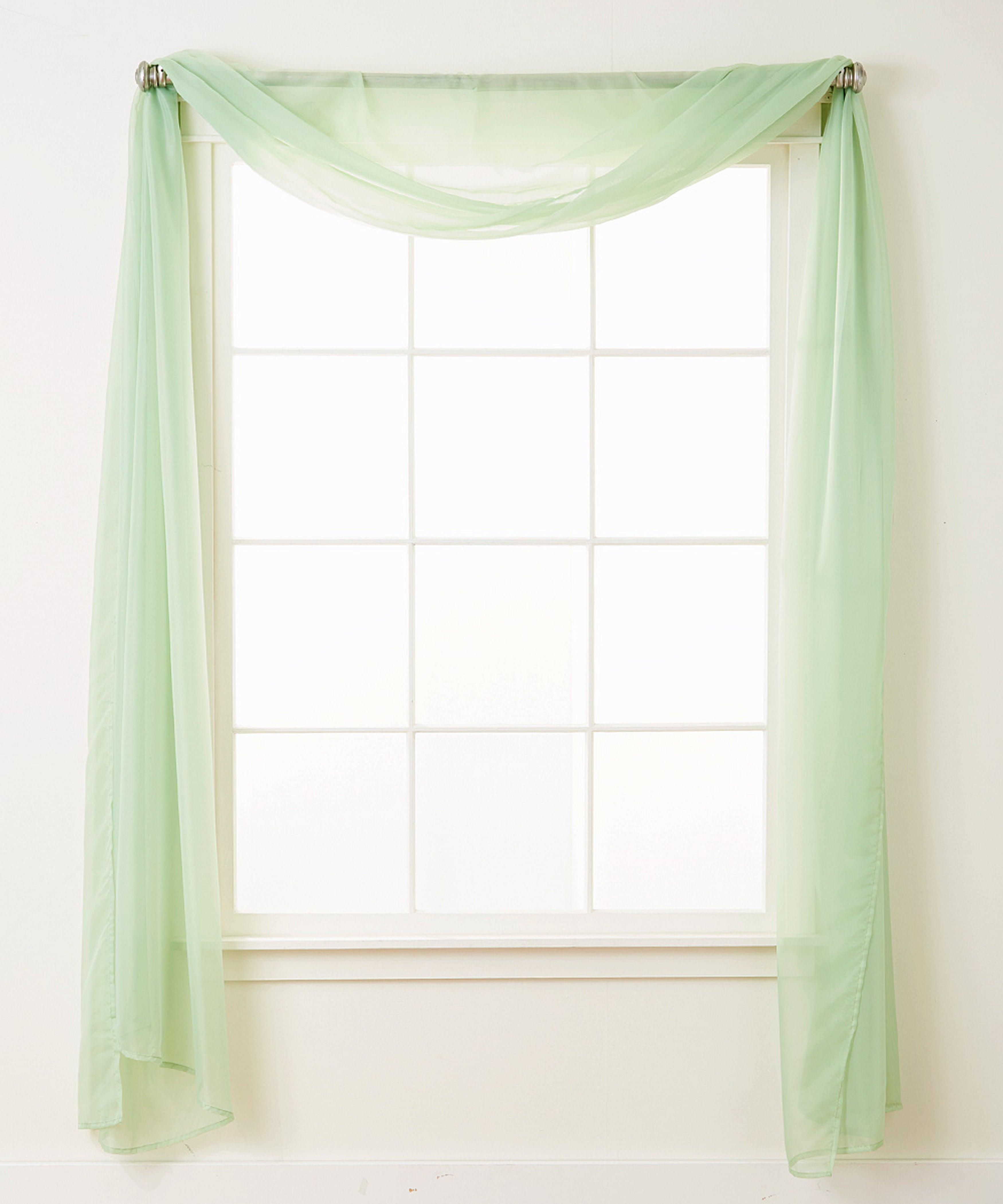 1 Panel - Scarf Solid Sheer Curtain Panel - Rod Pocket - 60" Width X 216" Length