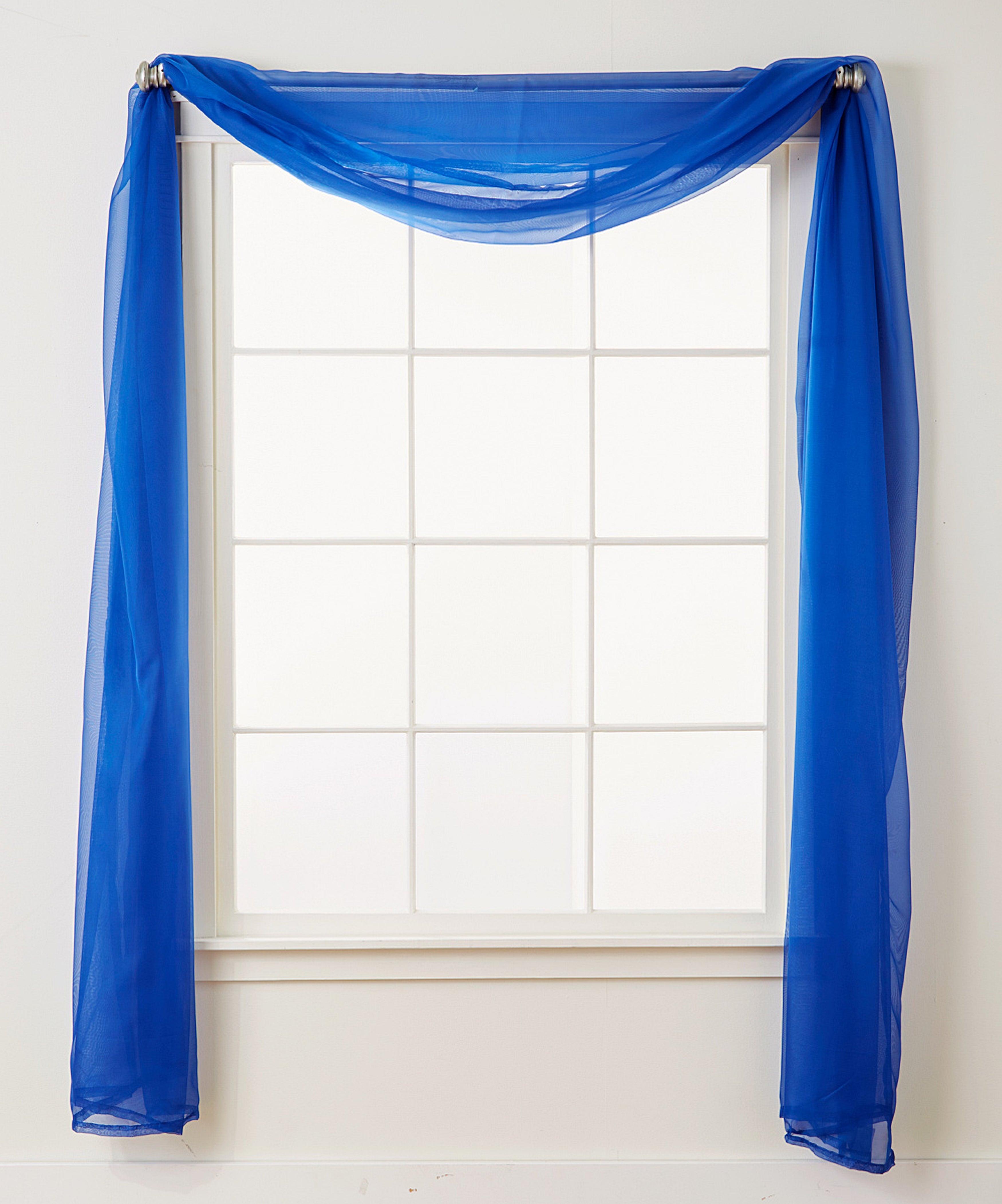1 Panel - Scarf Solid Sheer Curtain Panel - Rod Pocket - 60" Width X 216" Length