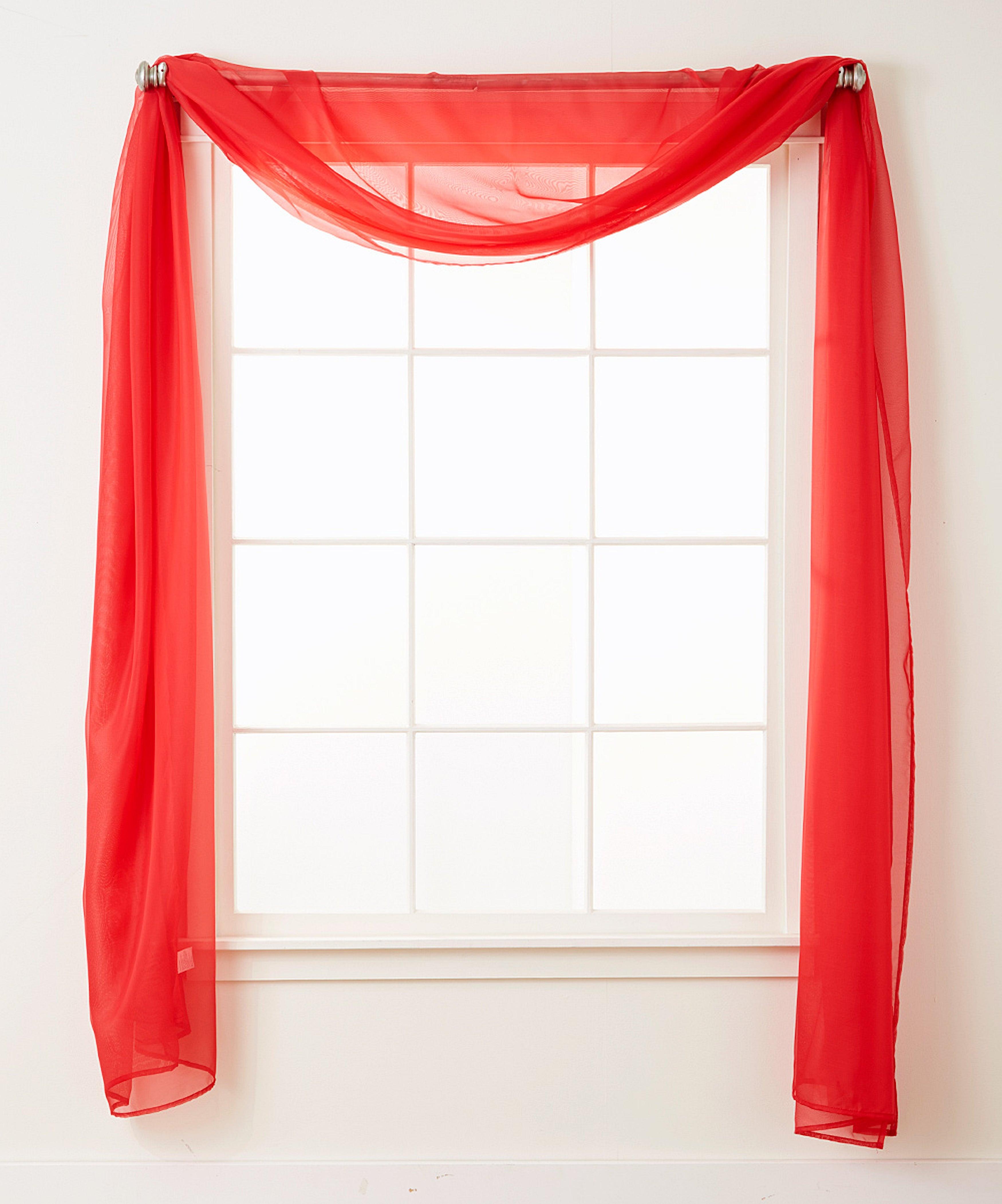 1 Panel - Scarf Solid Sheer Curtain Panel - Rod Pocket - 60" Width X 216" Length