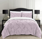 3-Piece Pinch Pleated Micro-Suede Reversible Sherpa - Comforter Set