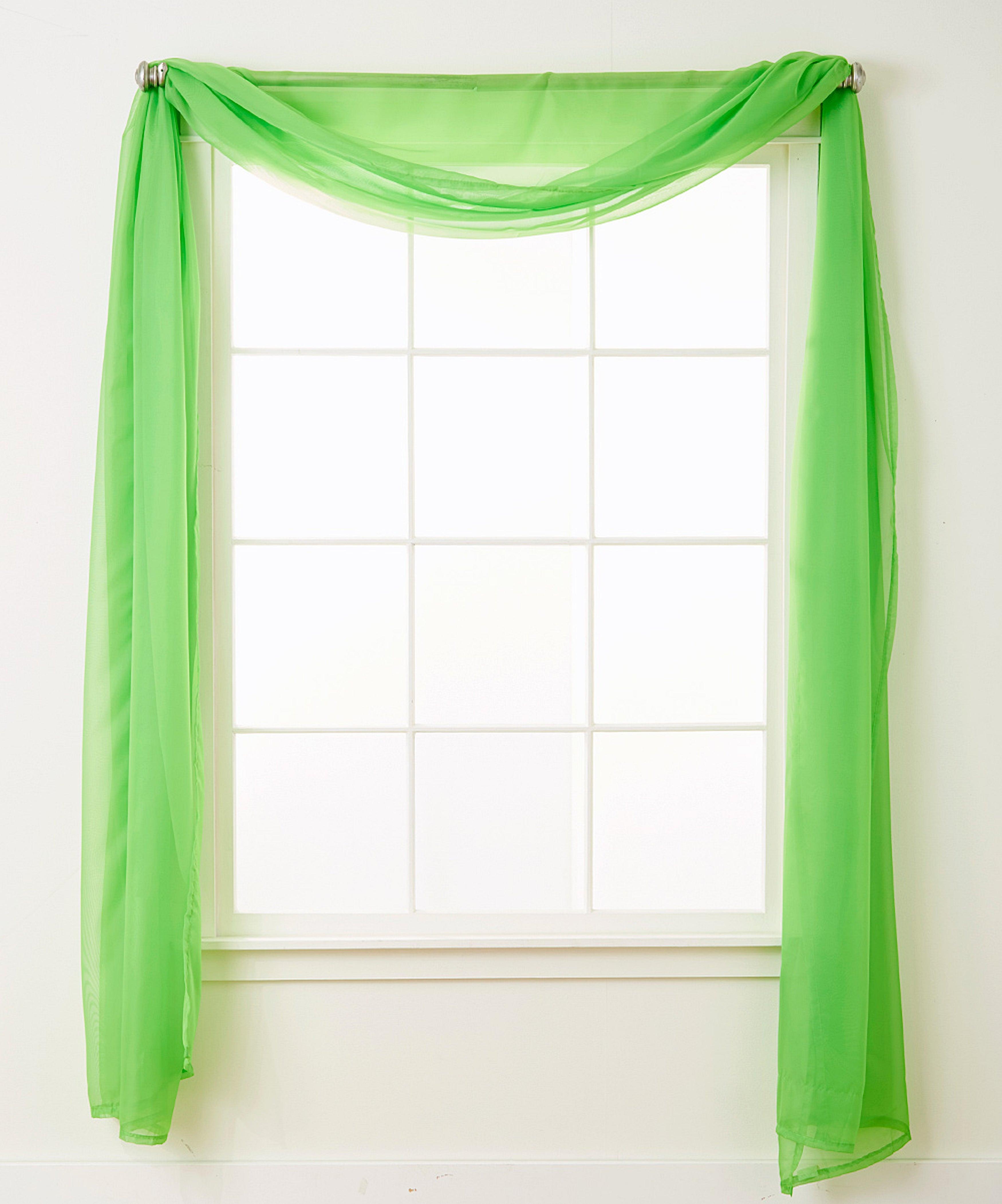 1 Panel - Scarf Solid Sheer Curtain Panel - Rod Pocket - 60" Width X 216" Length